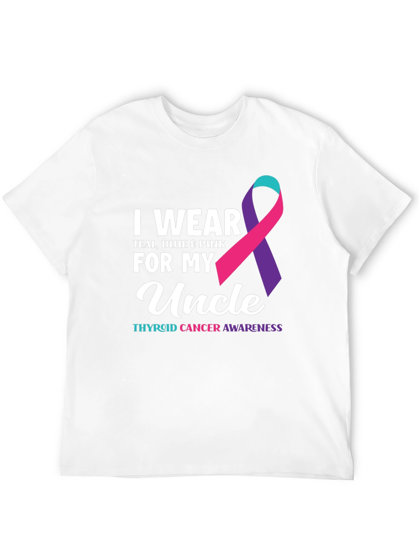 Thyroid Cancer Awareness Uncle Ribbon T-Shirt