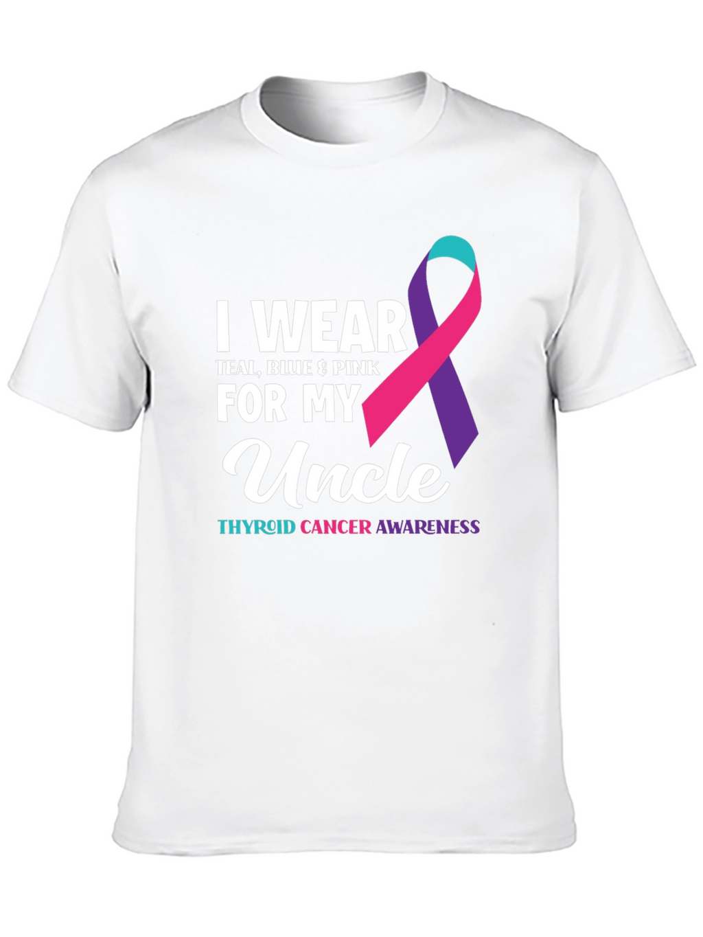 Thyroid Cancer Awareness Uncle Ribbon T-Shirt