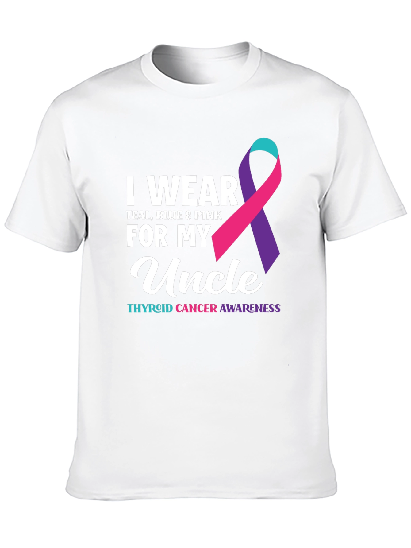 Thyroid Cancer Awareness Uncle Ribbon T-Shirt