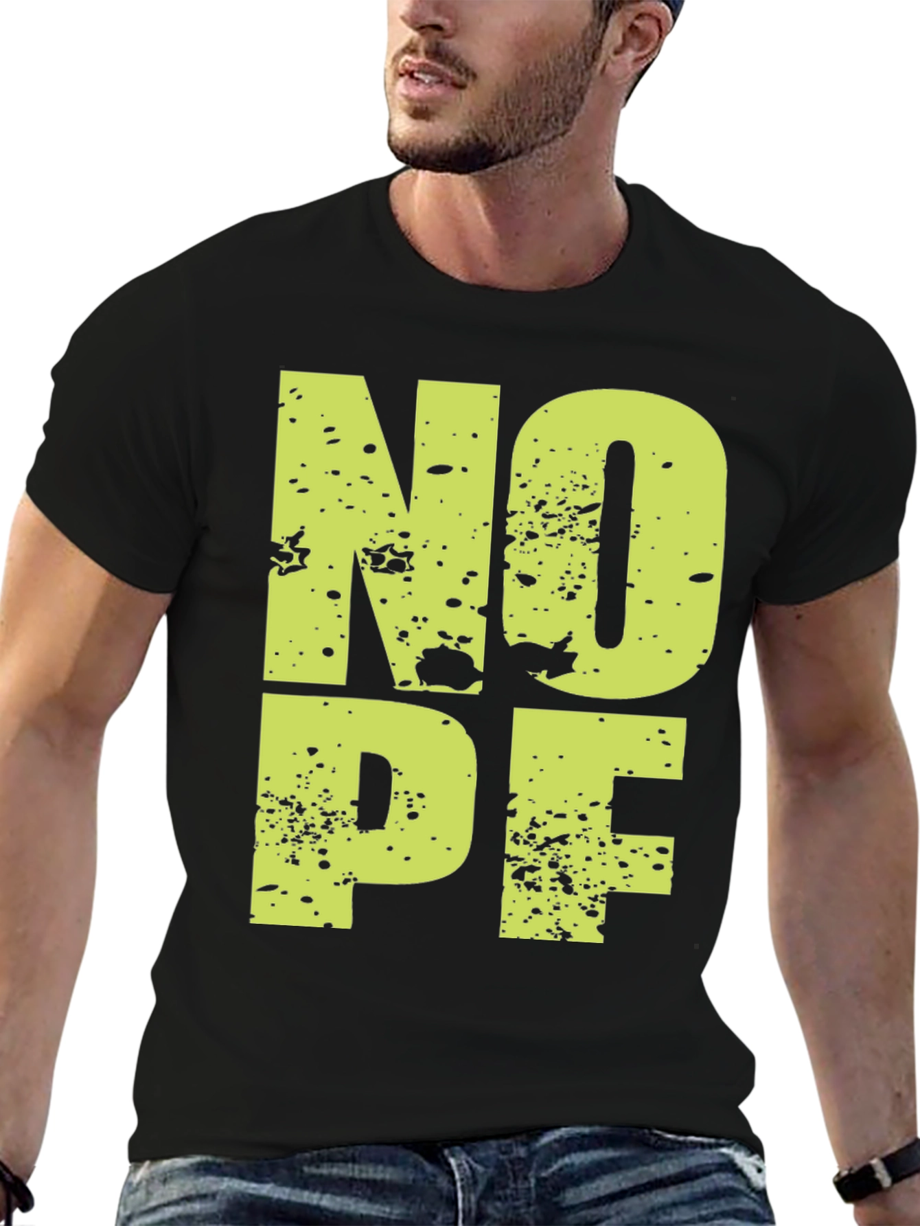 NOPE Graphic Tee - Casual Black T-Shirt