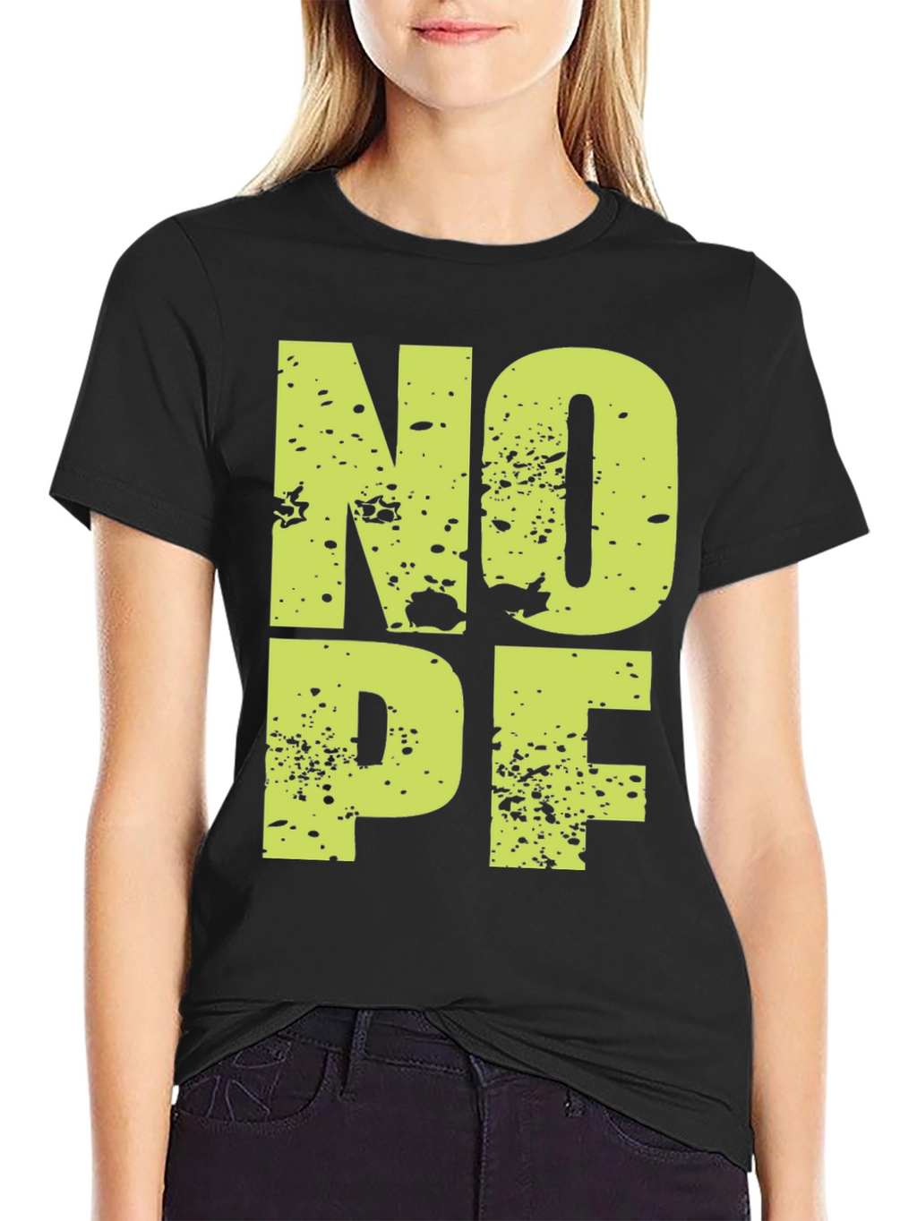 NOPE Graphic Tee - Casual Black T-Shirt