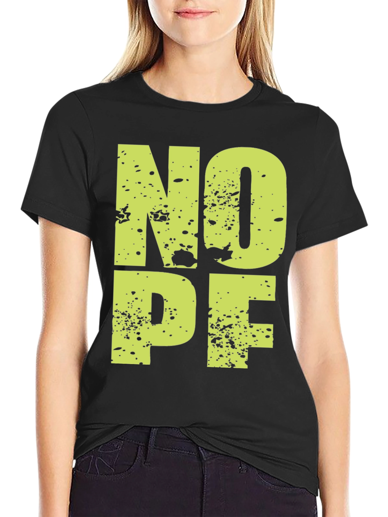 NOPE Graphic Tee - Casual Black T-Shirt