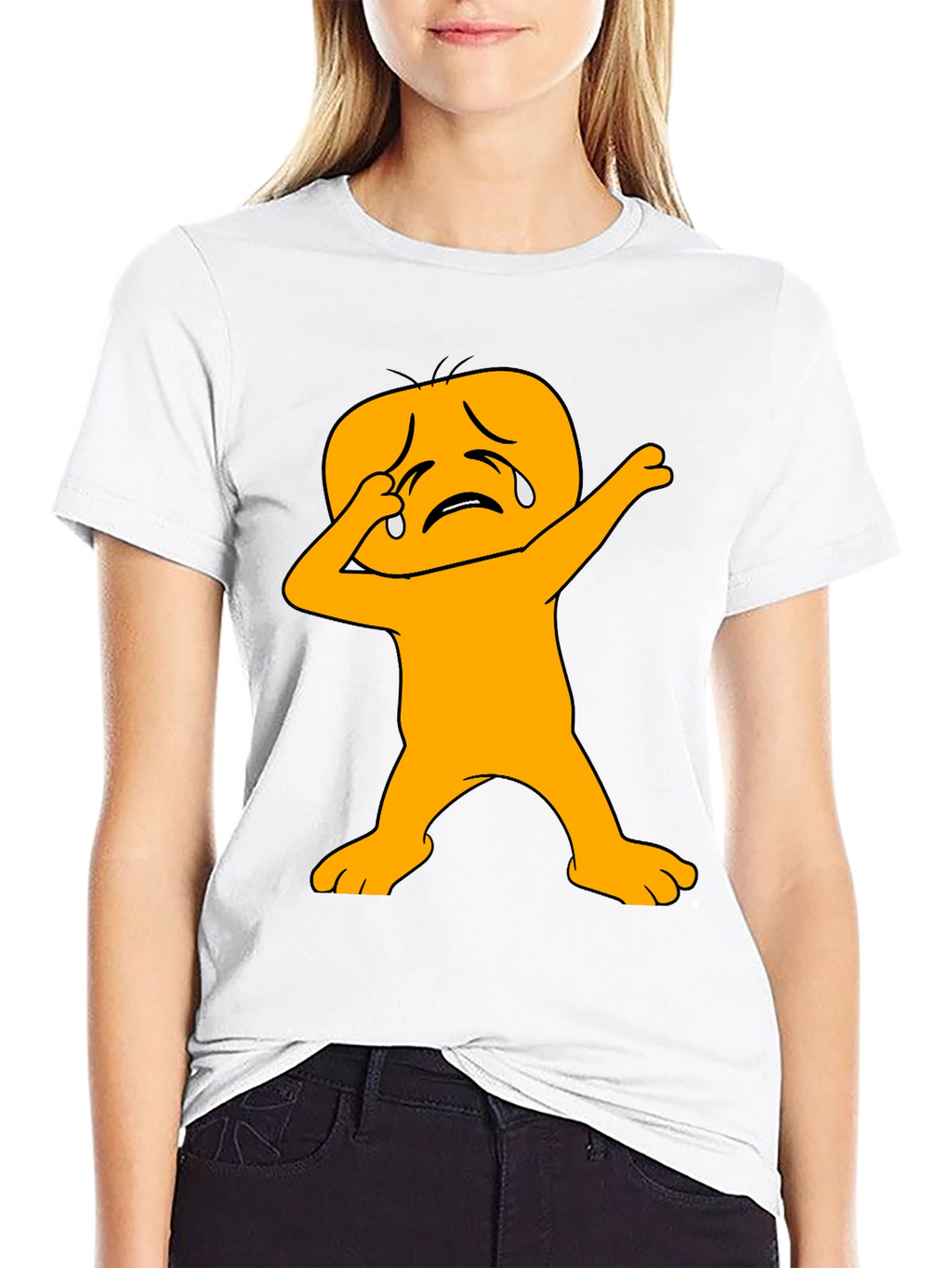 Dabbing Crying Emoji Black T-Shirt