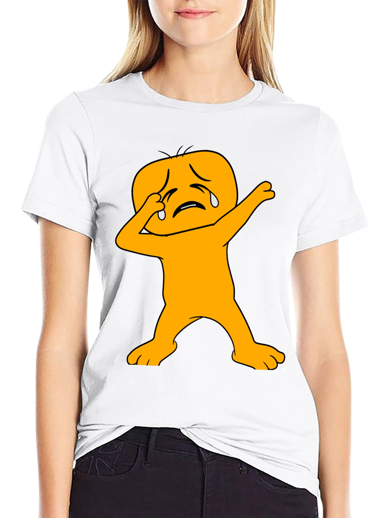 Dabbing Crying Emoji Black T-Shirt