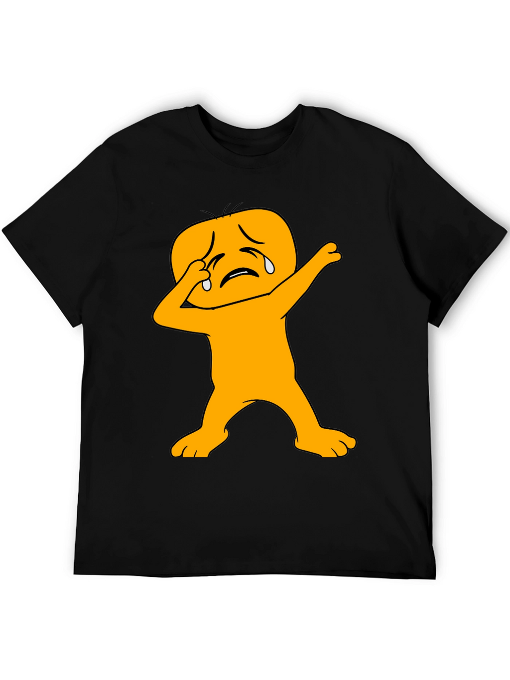 Dabbing Crying Emoji Black T-Shirt