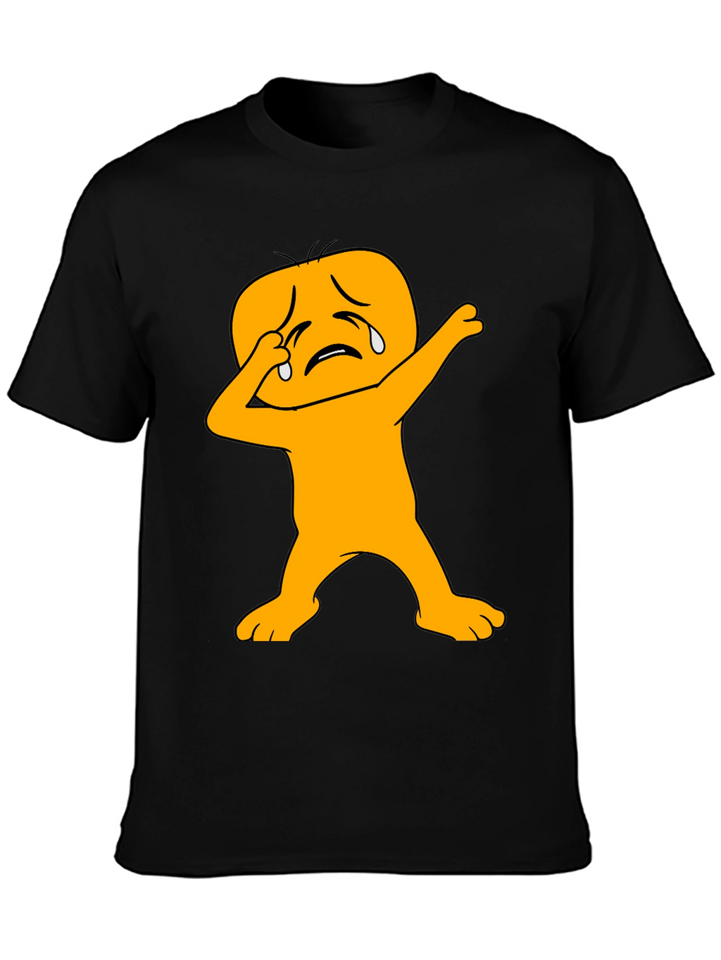 Dabbing Crying Emoji Black T-Shirt