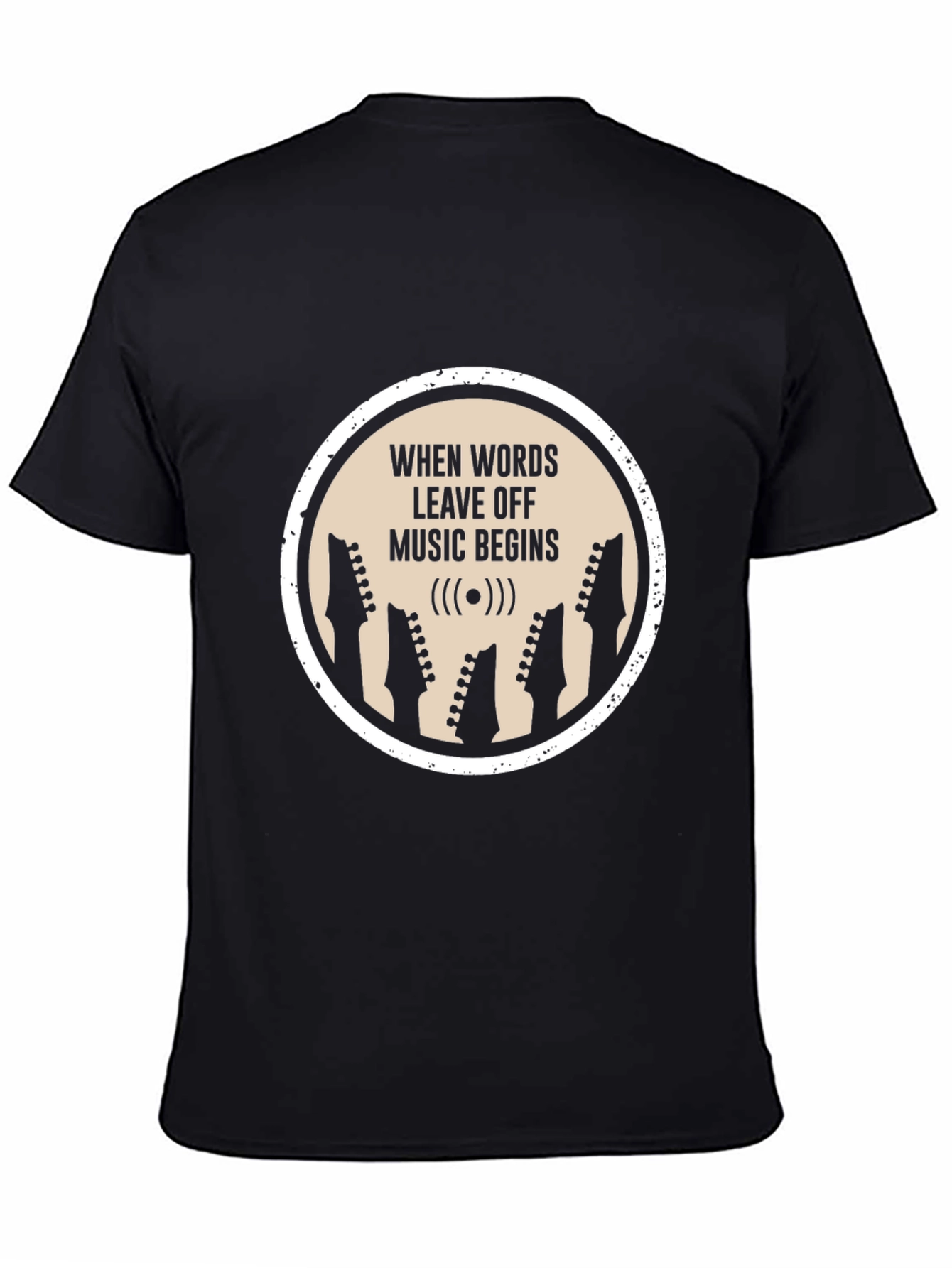 Music Begins Tee - Stylish Graphic Print T-Shirt