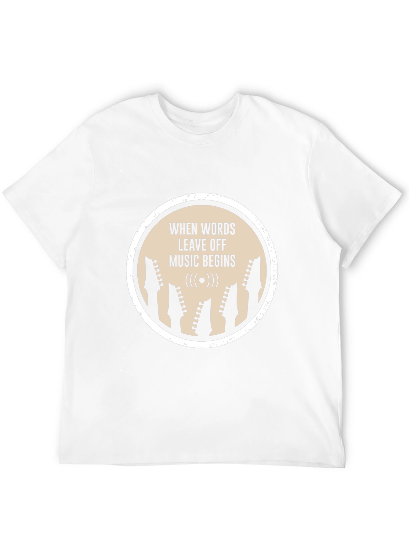 Music Begins Tee - Stylish Graphic Print T-Shirt