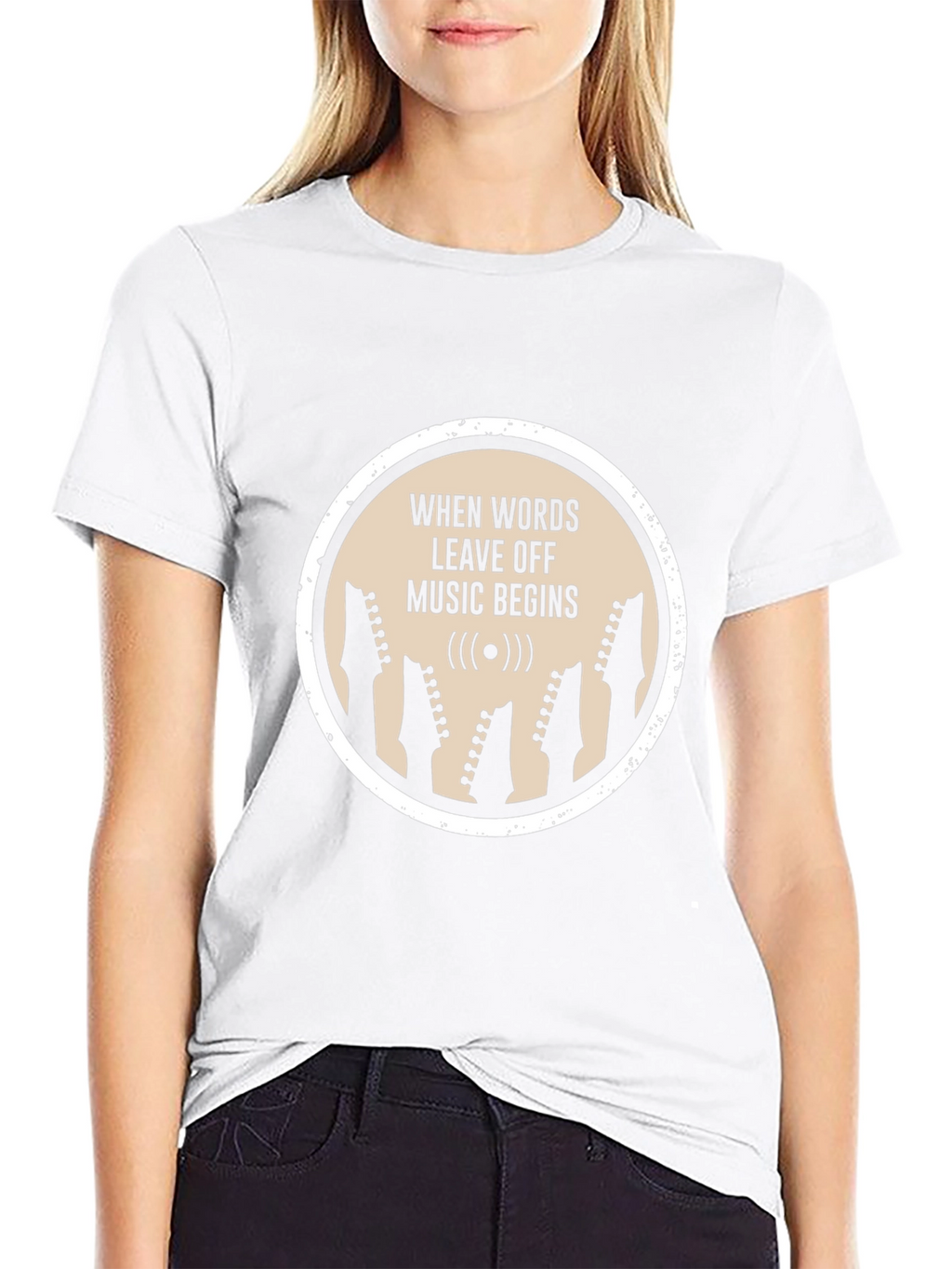 Music Begins Tee - Stylish Graphic Print T-Shirt