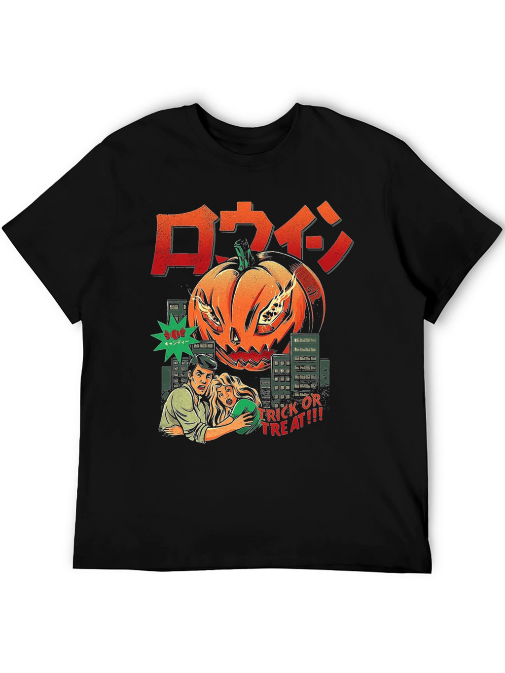 Halloween Pumpkin Monster Comic T-Shirt