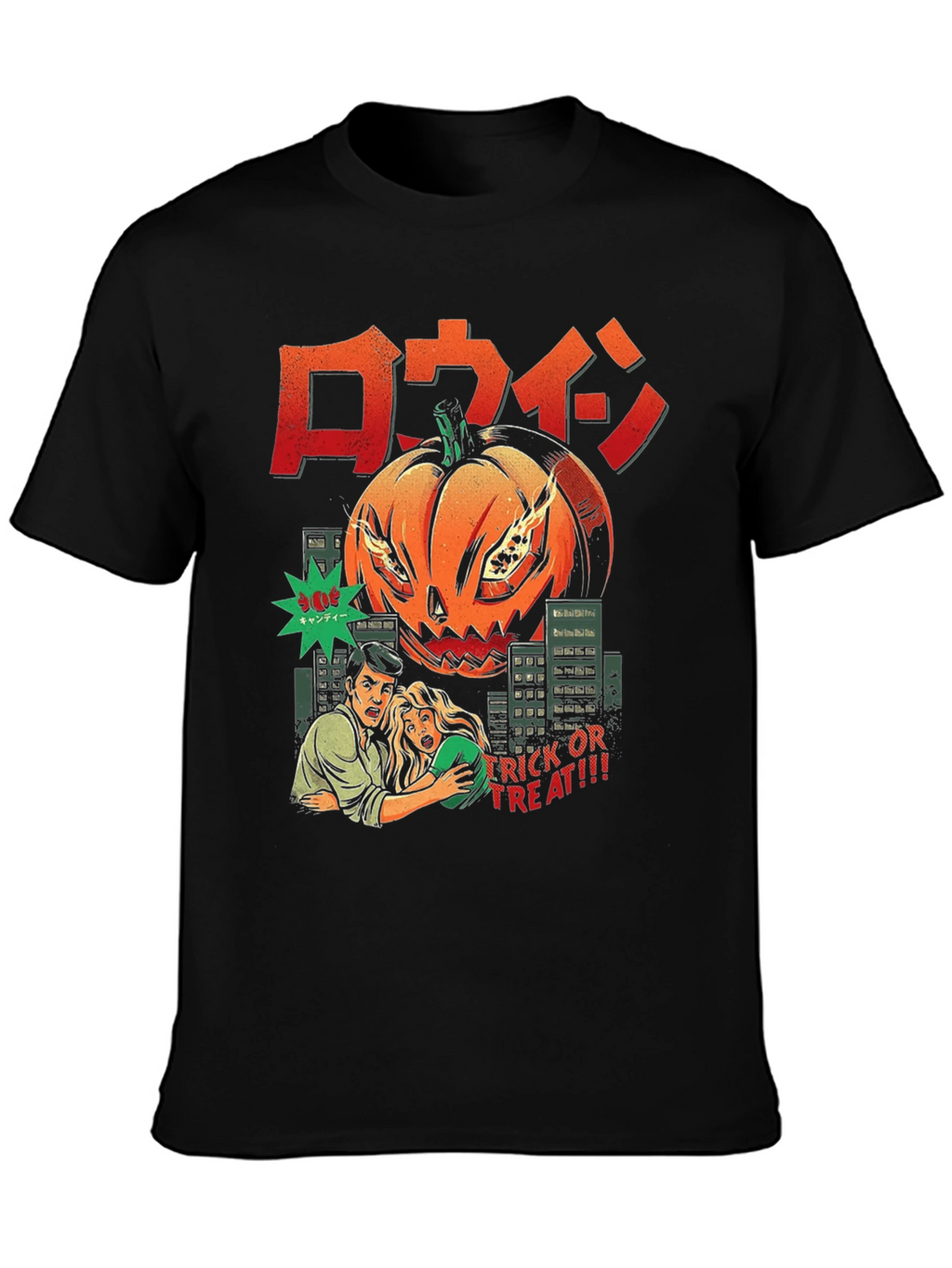 Halloween Pumpkin Monster Comic T-Shirt