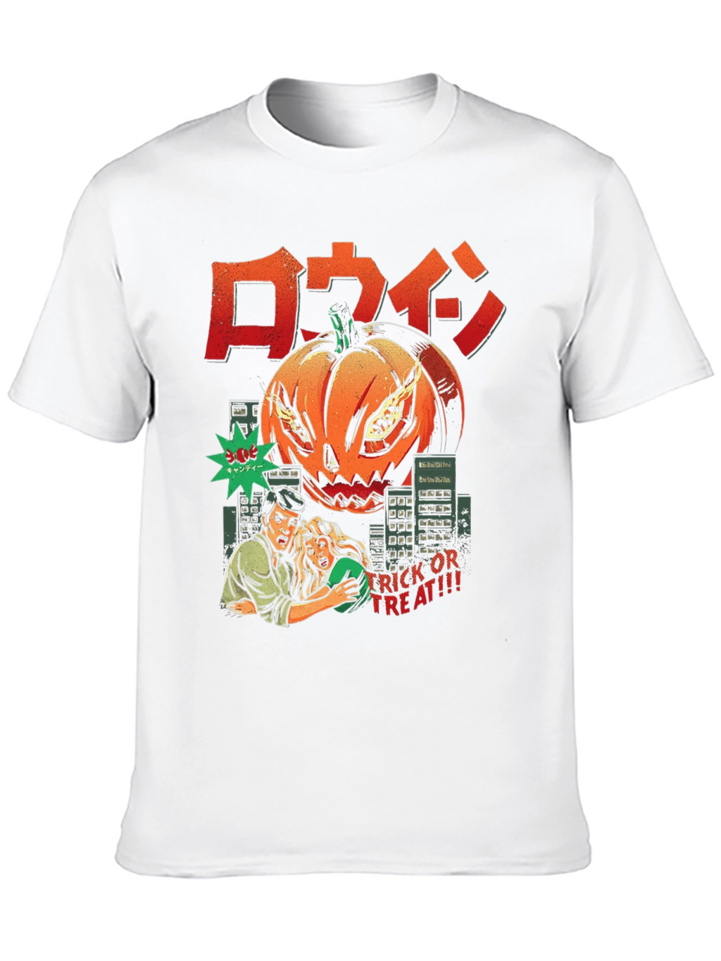 Halloween Pumpkin Monster Comic T-Shirt