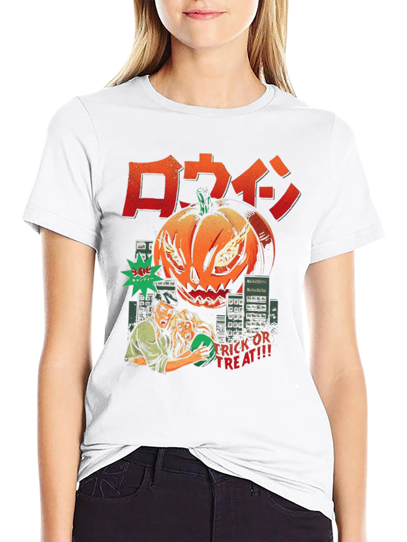 Halloween Pumpkin Monster Comic T-Shirt