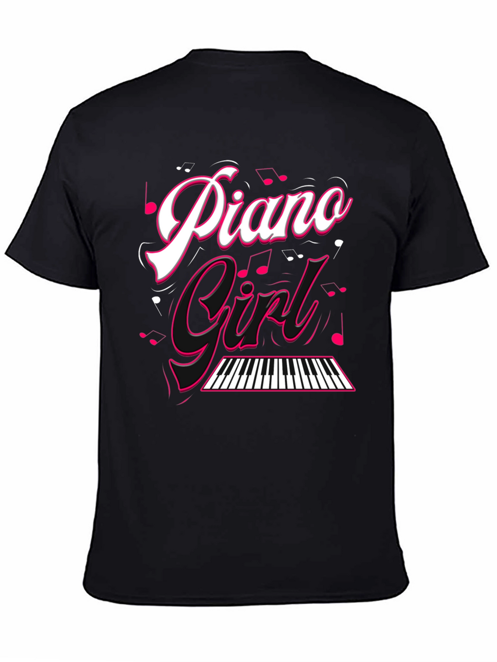 Piano Girl Black T-Shirt