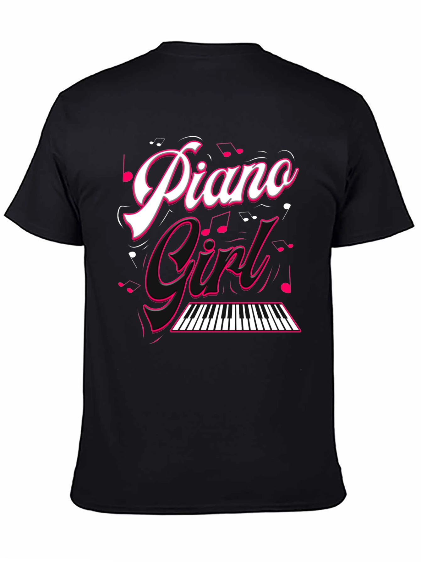 Piano Girl Black T-Shirt