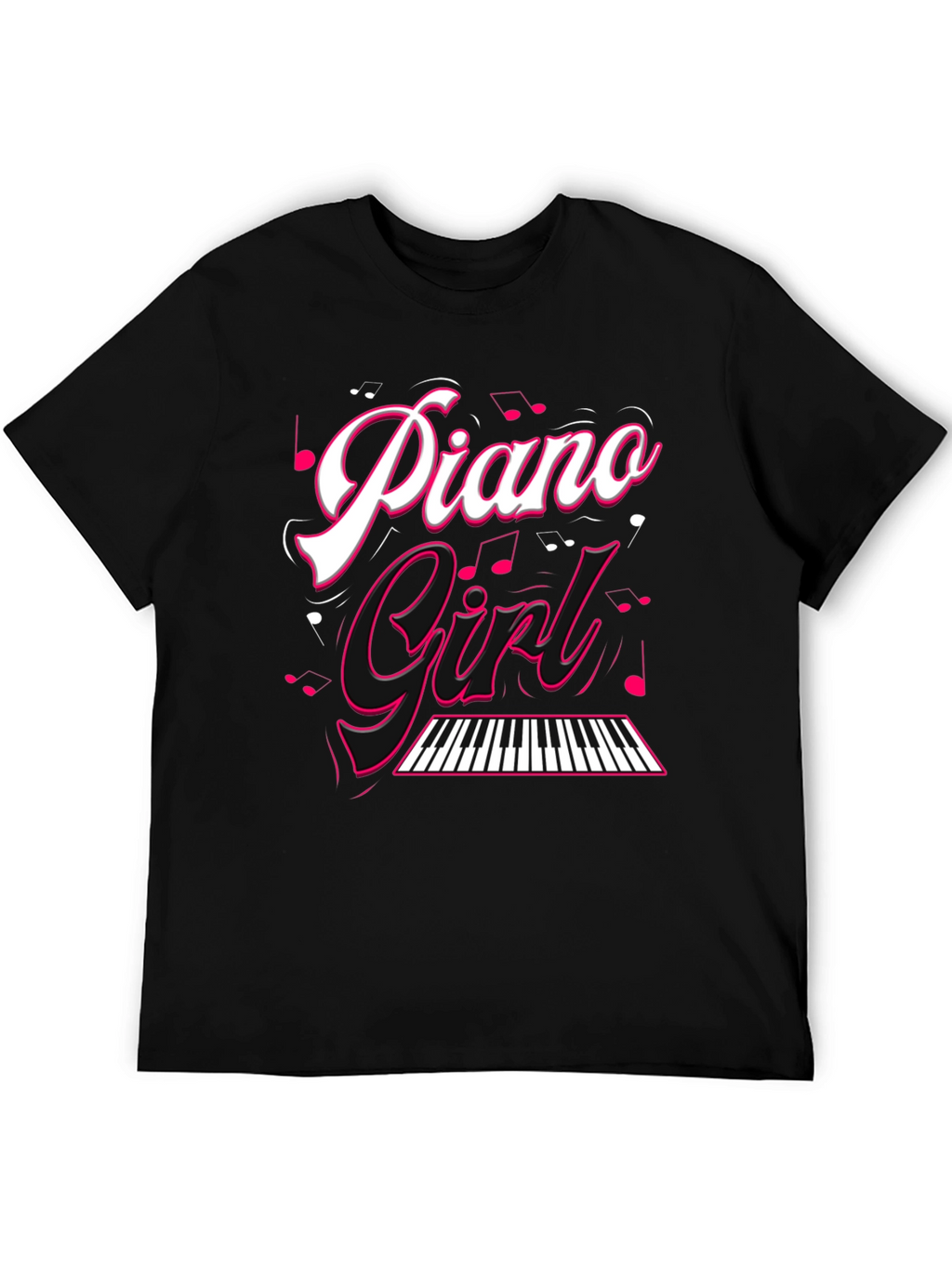 Piano Girl Black T-Shirt