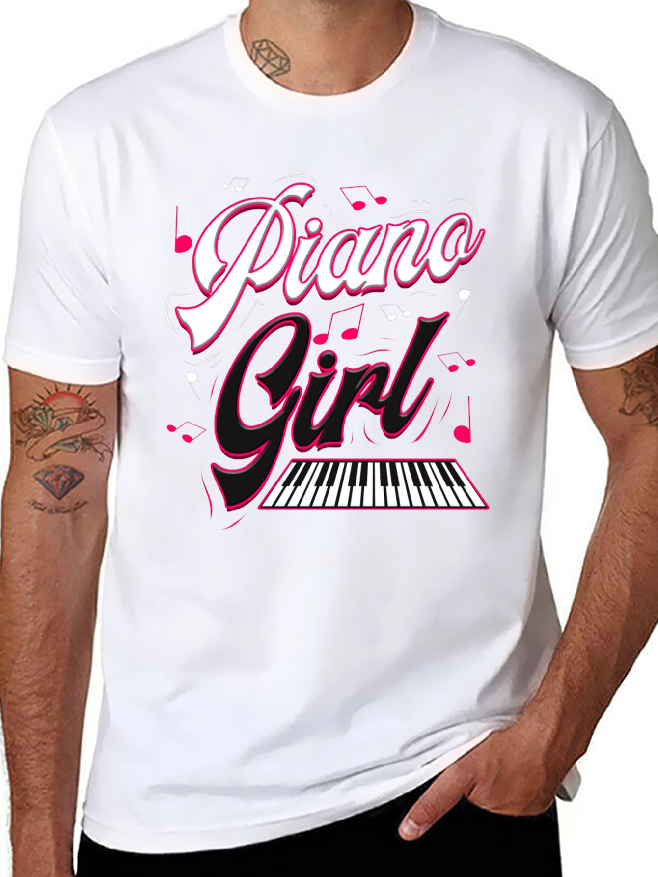 Piano Girl Black T-Shirt