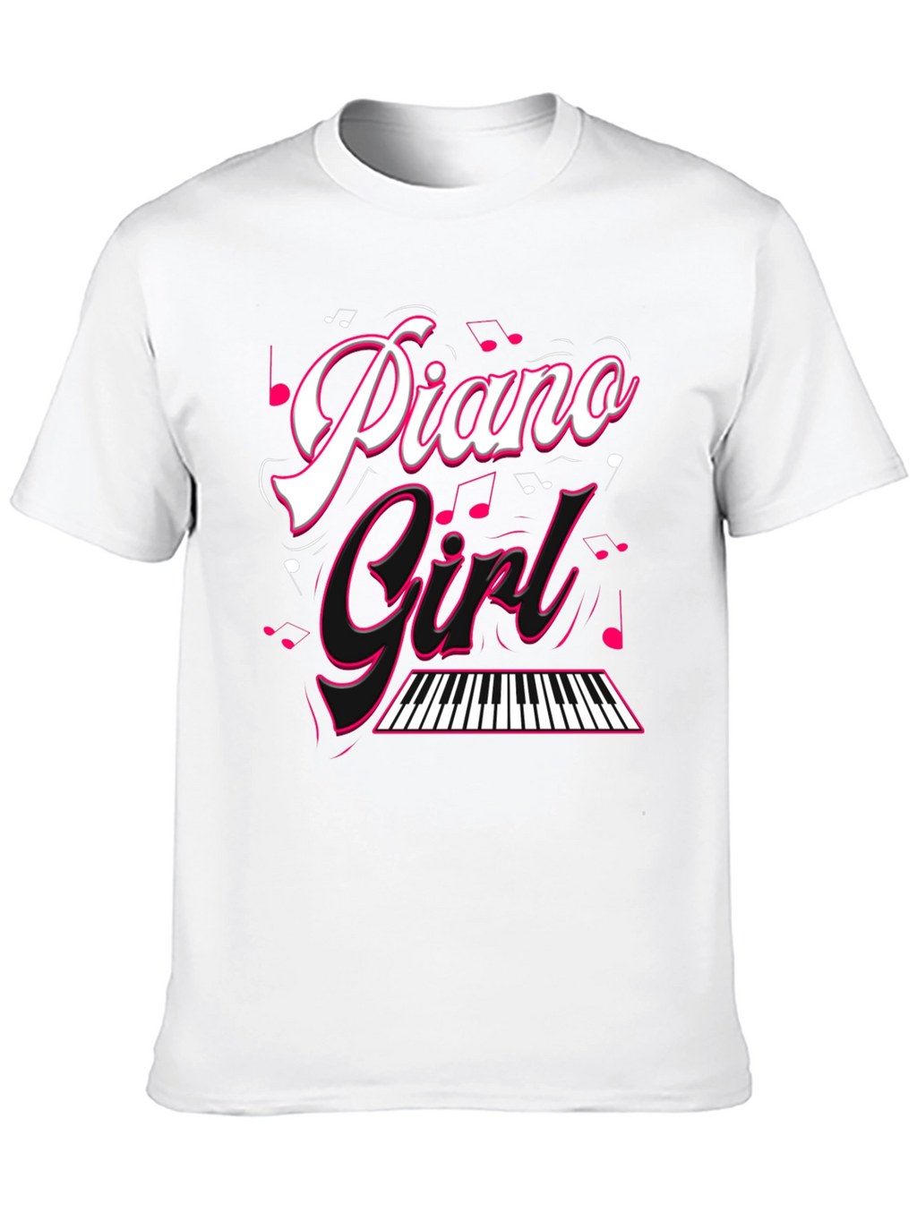 Piano Girl Black T-Shirt