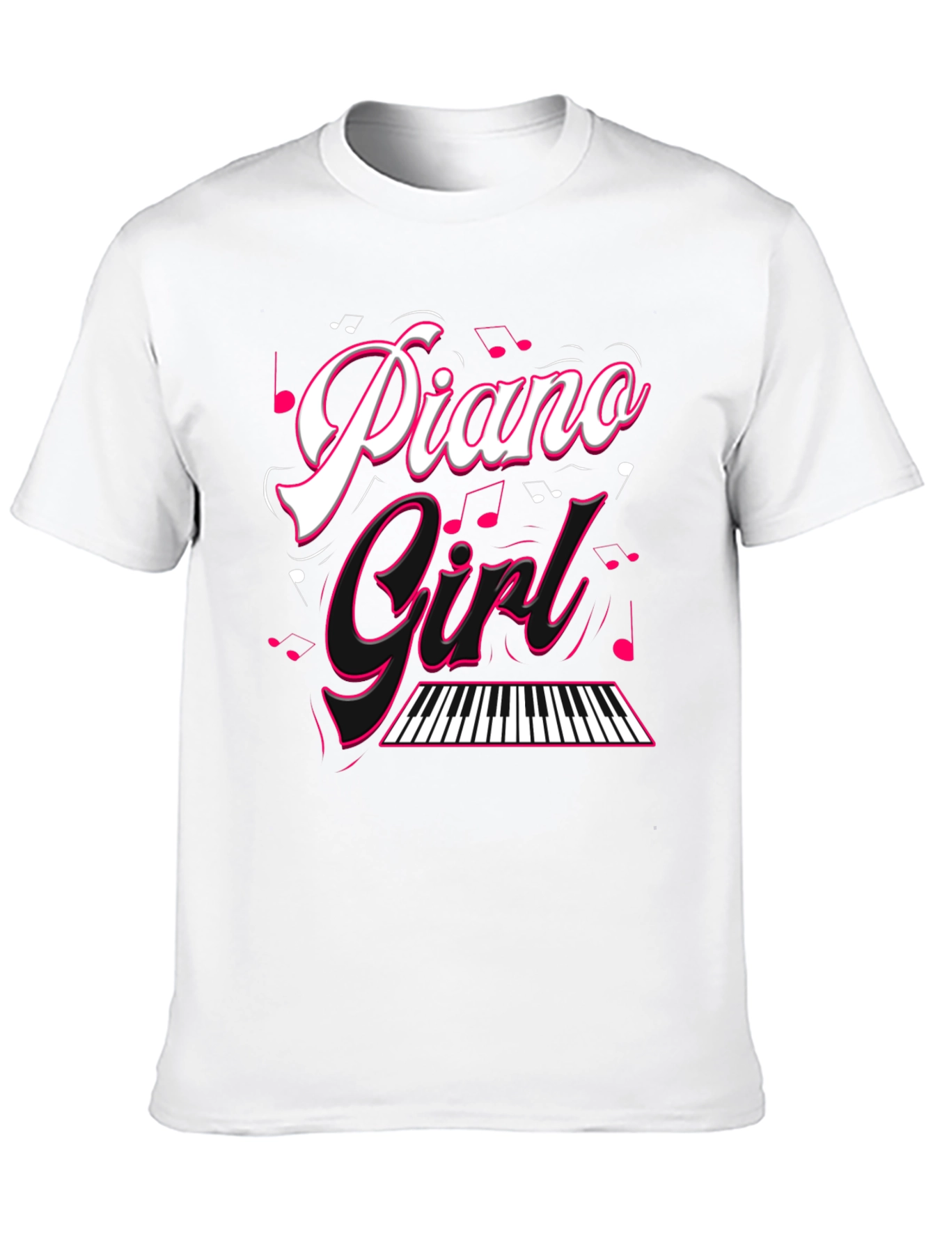 Piano Girl Black T-Shirt