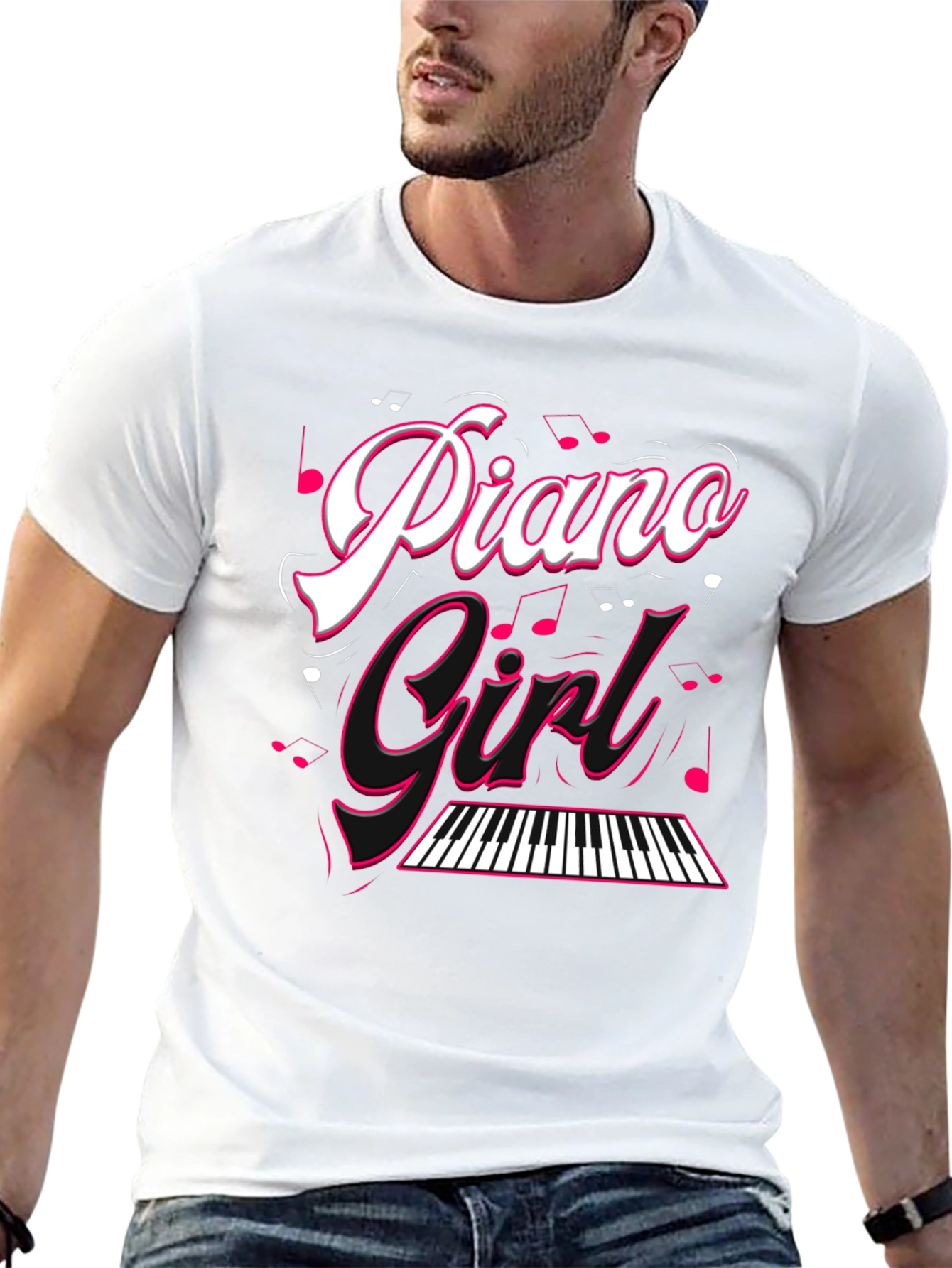 Piano Girl Black T-Shirt