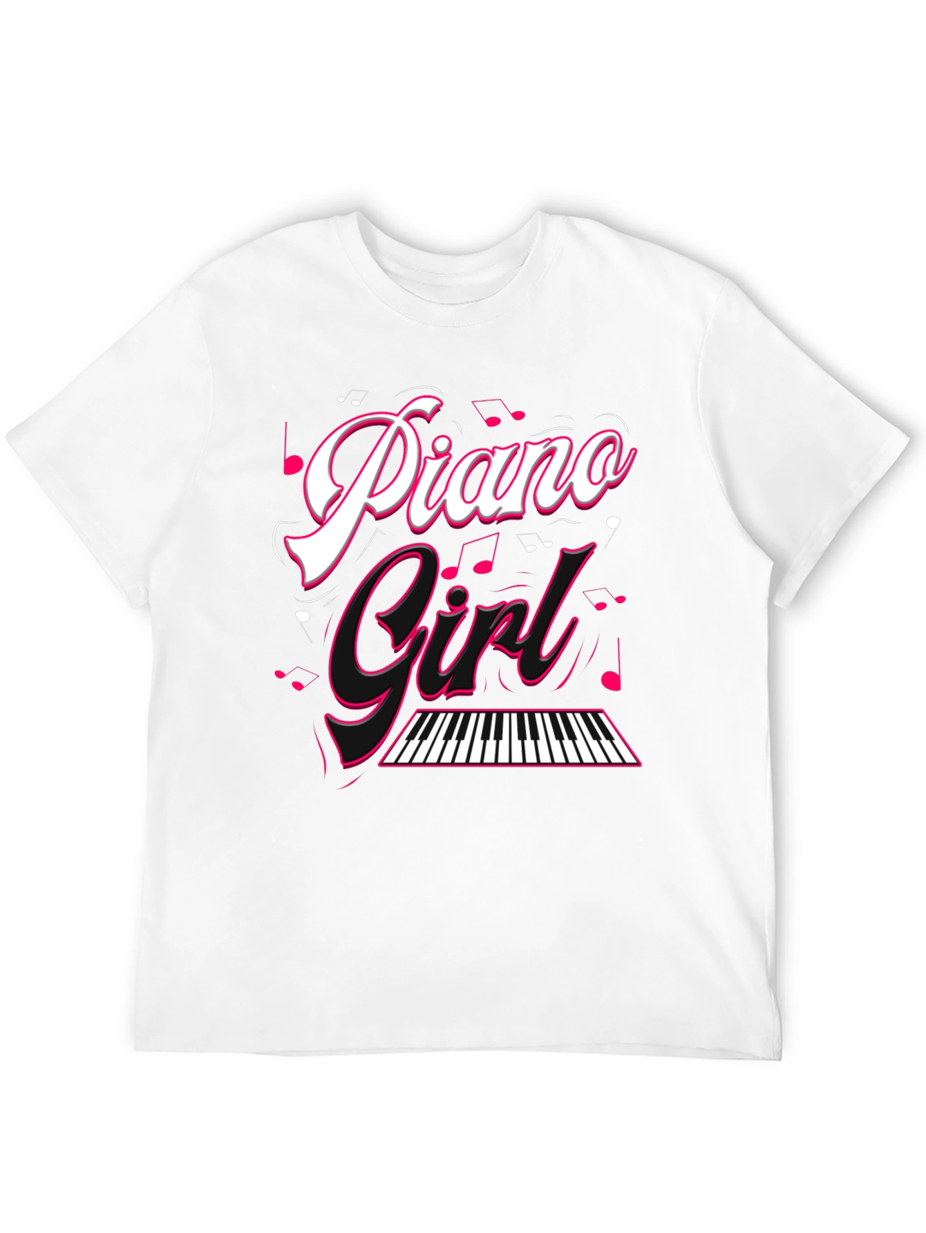 Piano Girl Black T-Shirt