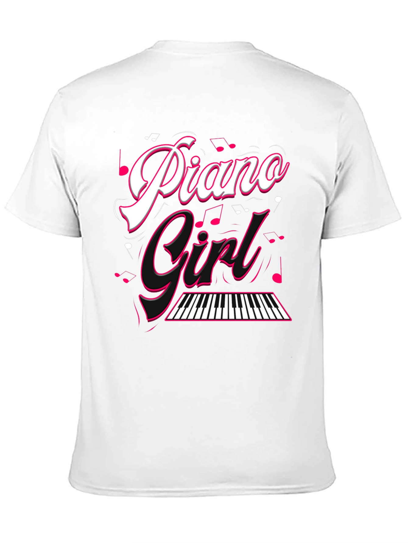 Piano Girl Black T-Shirt