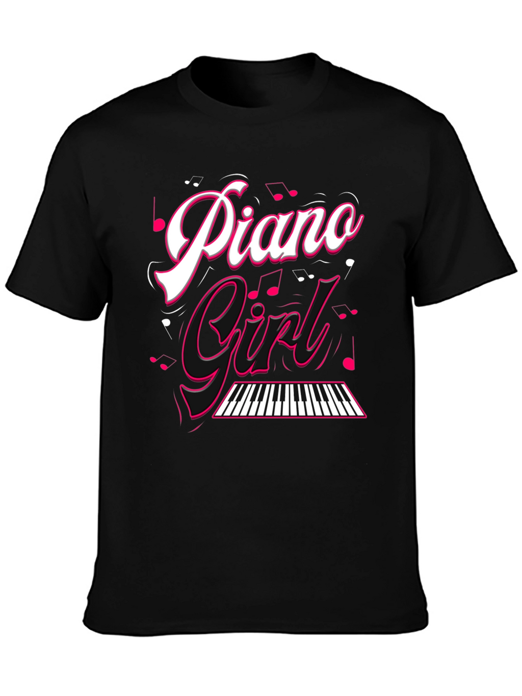 Piano Girl Black T-Shirt