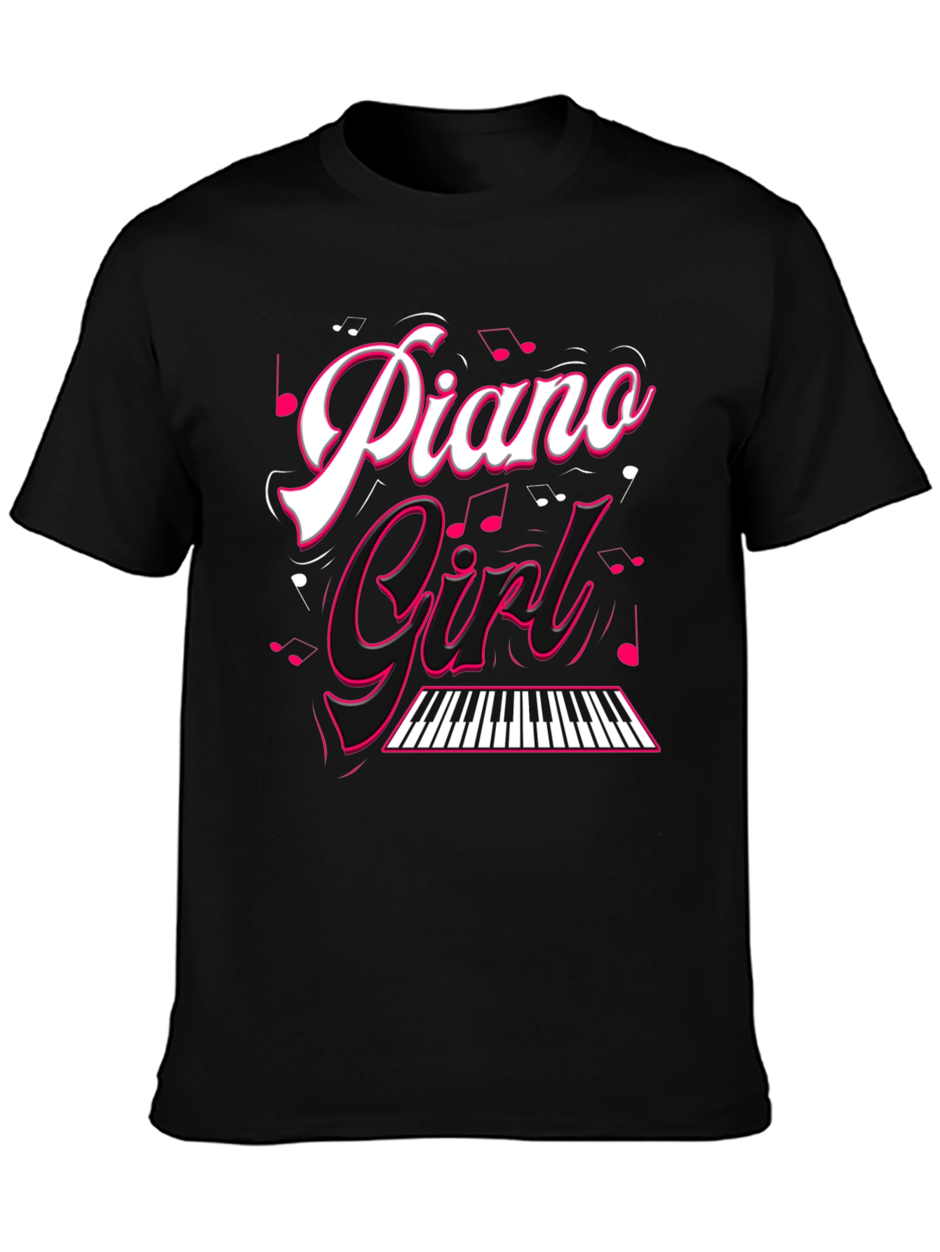 Piano Girl Black T-Shirt