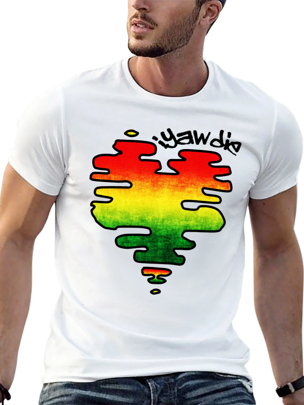 Rasta Heart Graphic Tee - Reggae Style T-Shirt