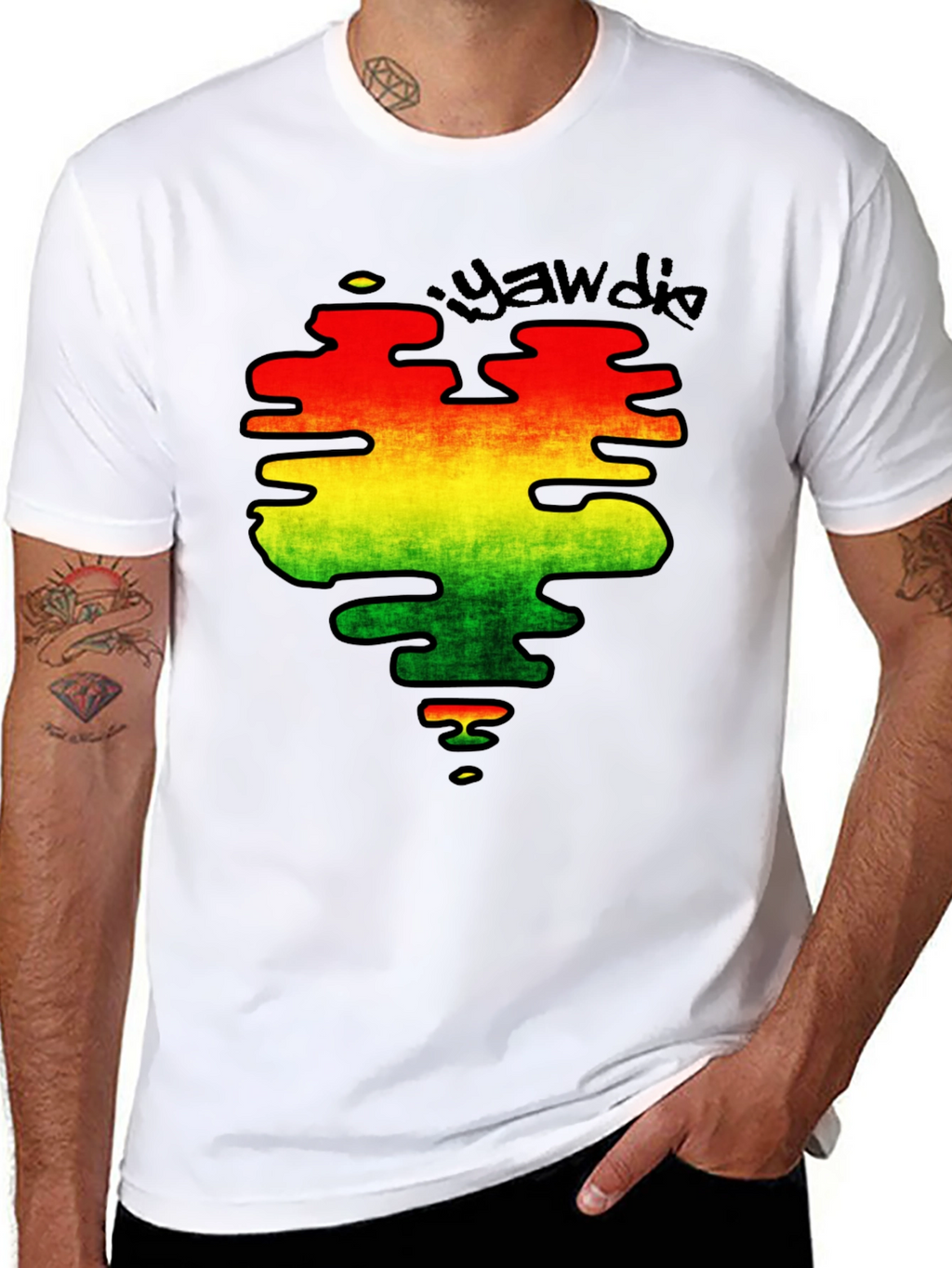 Rasta Heart Graphic Tee - Reggae Style T-Shirt