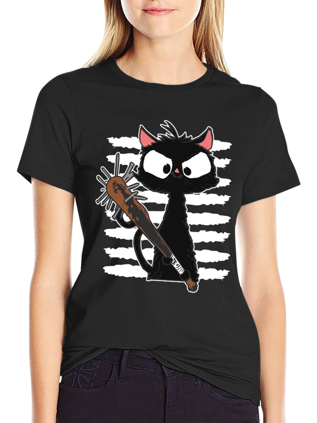 Zombie Cat T-Shirt - Funny Graphic Tee