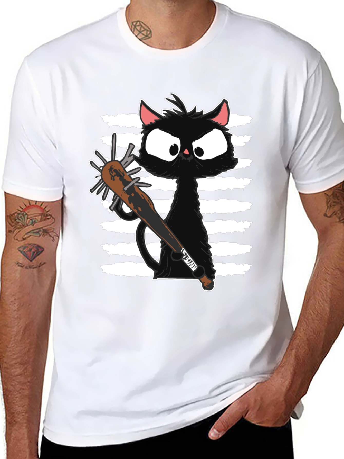 Zombie Cat T-Shirt - Funny Graphic Tee