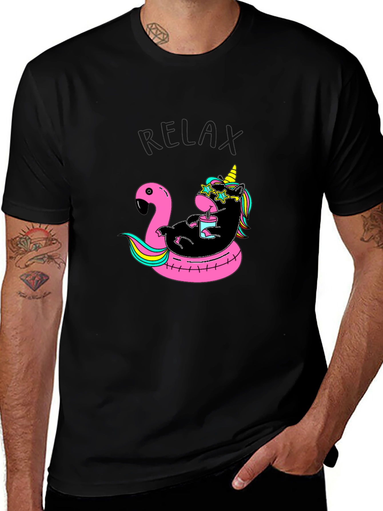 Relaxing Unicorn Flamingo Pool Float T-Shirt
