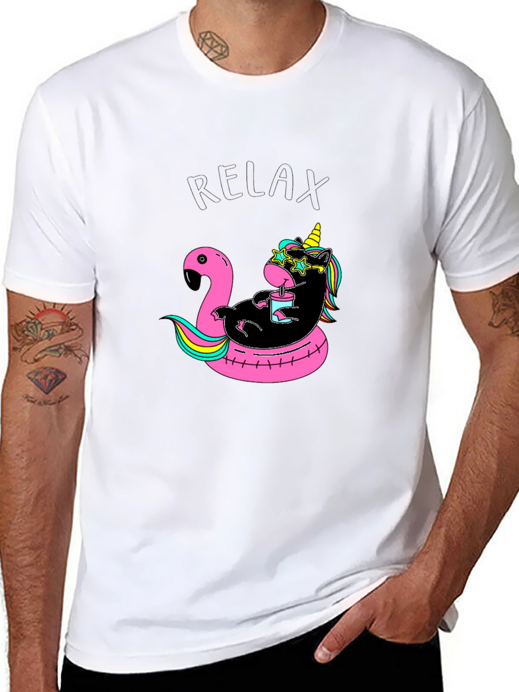 Relaxing Unicorn Flamingo Pool Float T-Shirt
