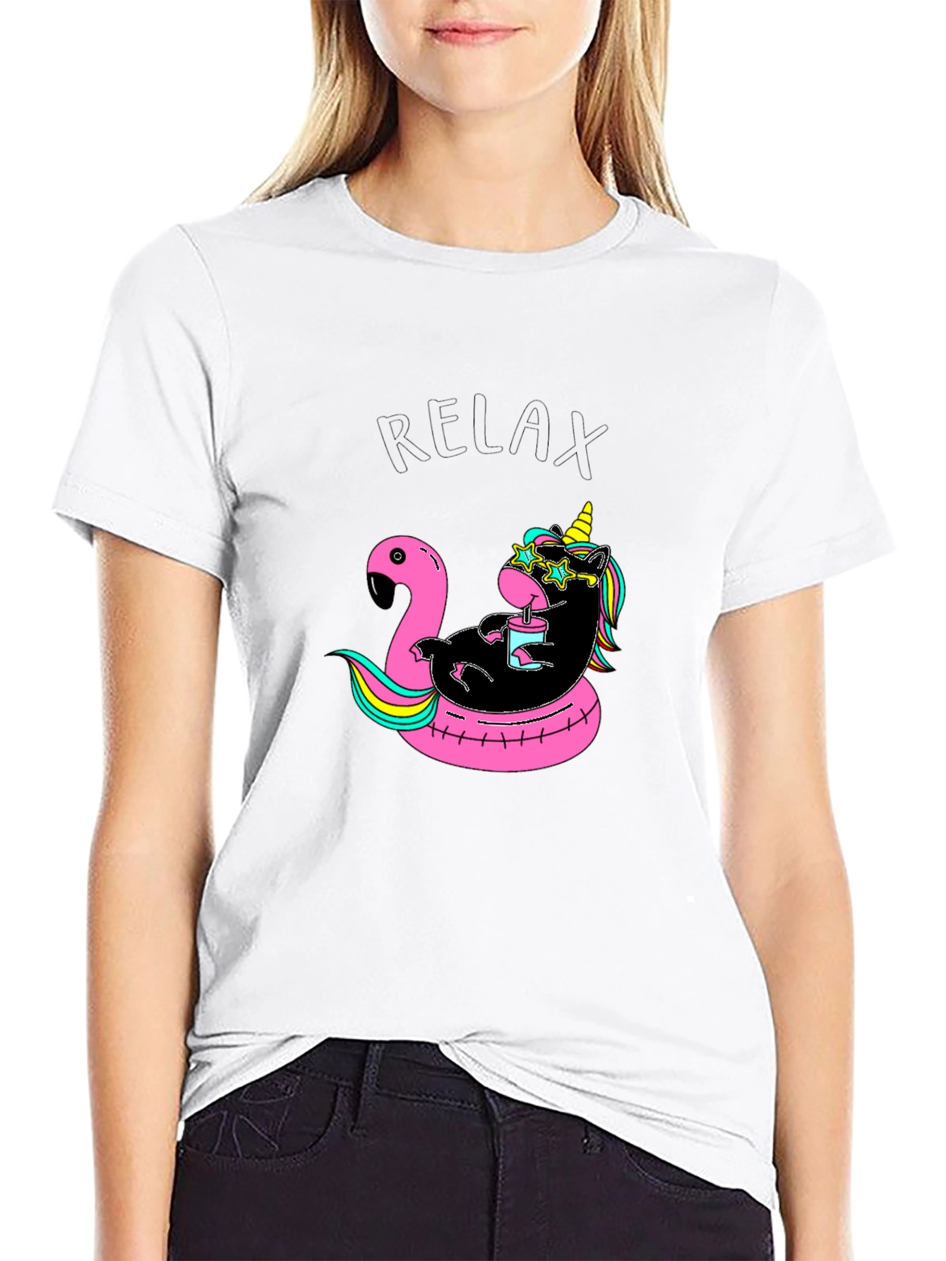 Relaxing Unicorn Flamingo Pool Float T-Shirt