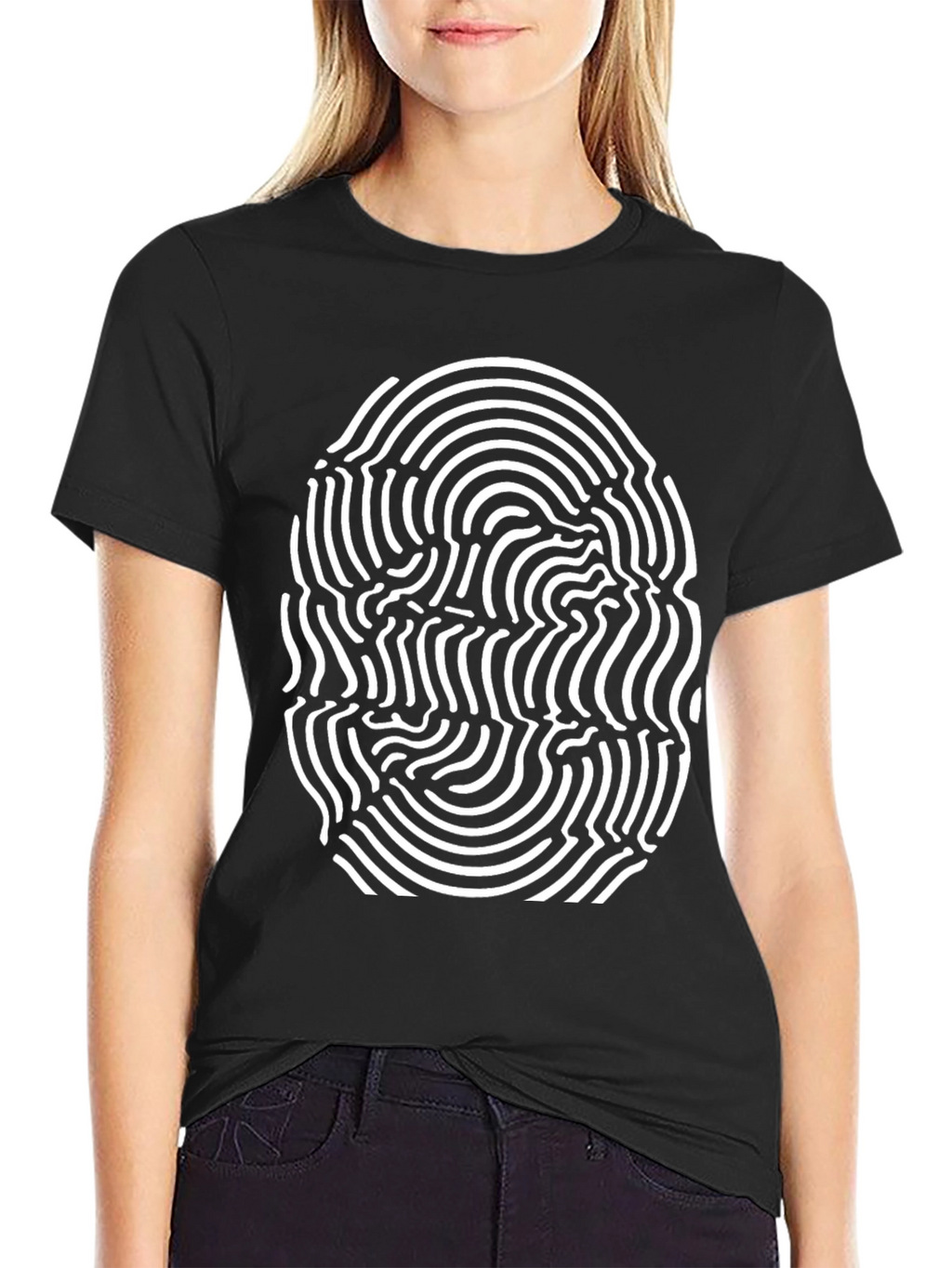 Optical Illusion Graphic Tee - Stylish Black T-Shirt