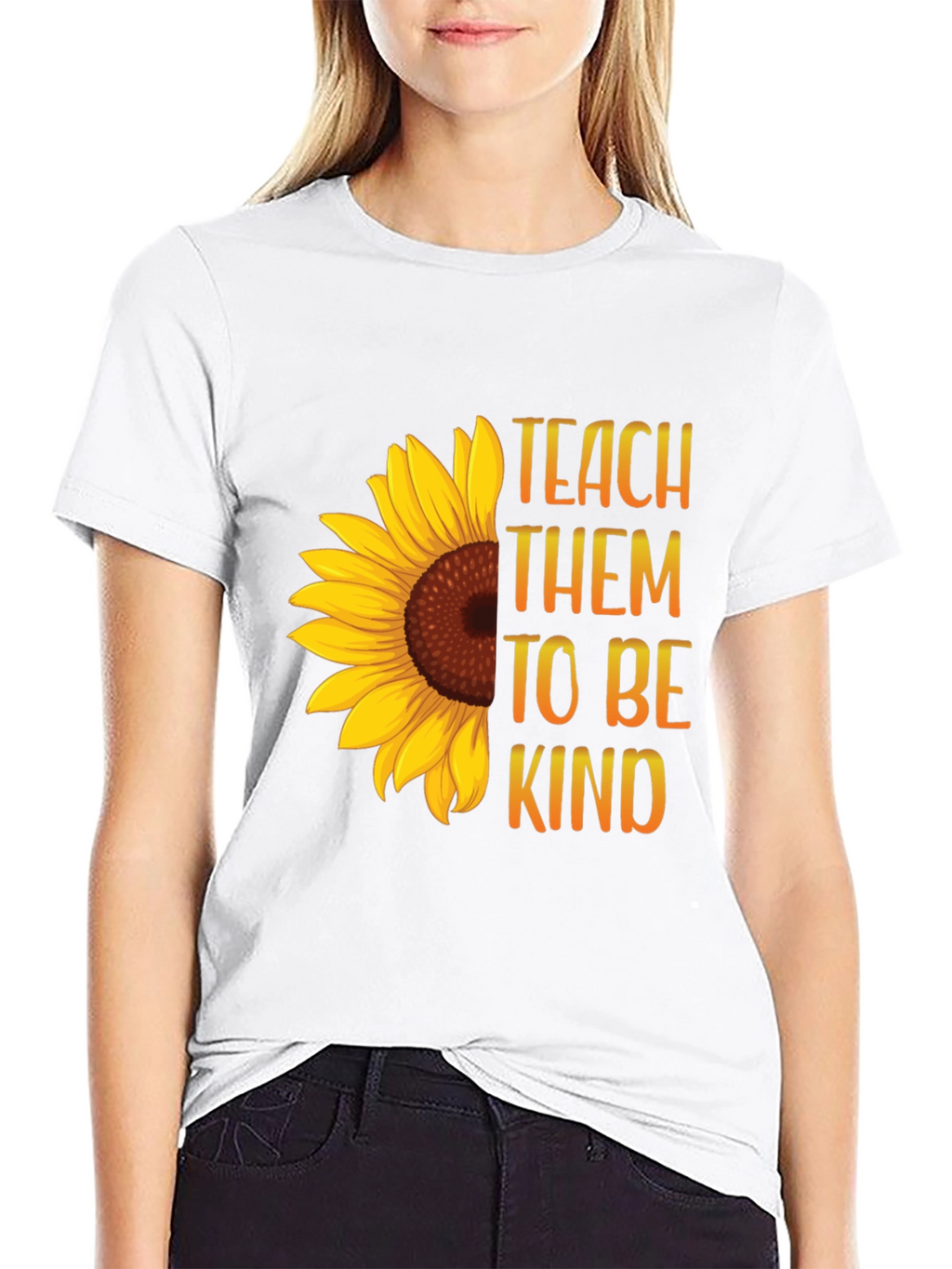 Teach Them To Be Kind Sunflower Graphic Tee