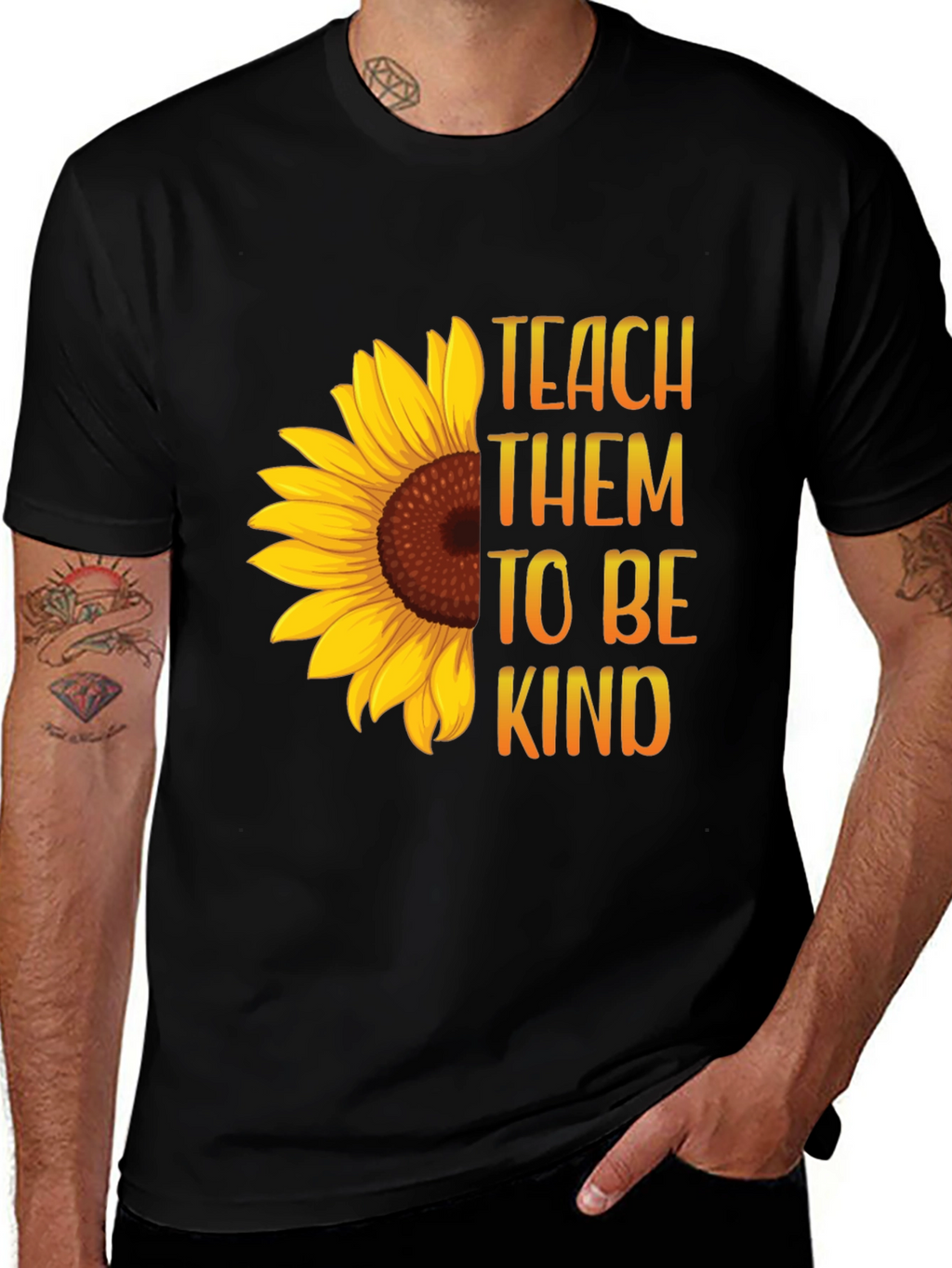 Teach Them To Be Kind Sunflower Graphic Tee