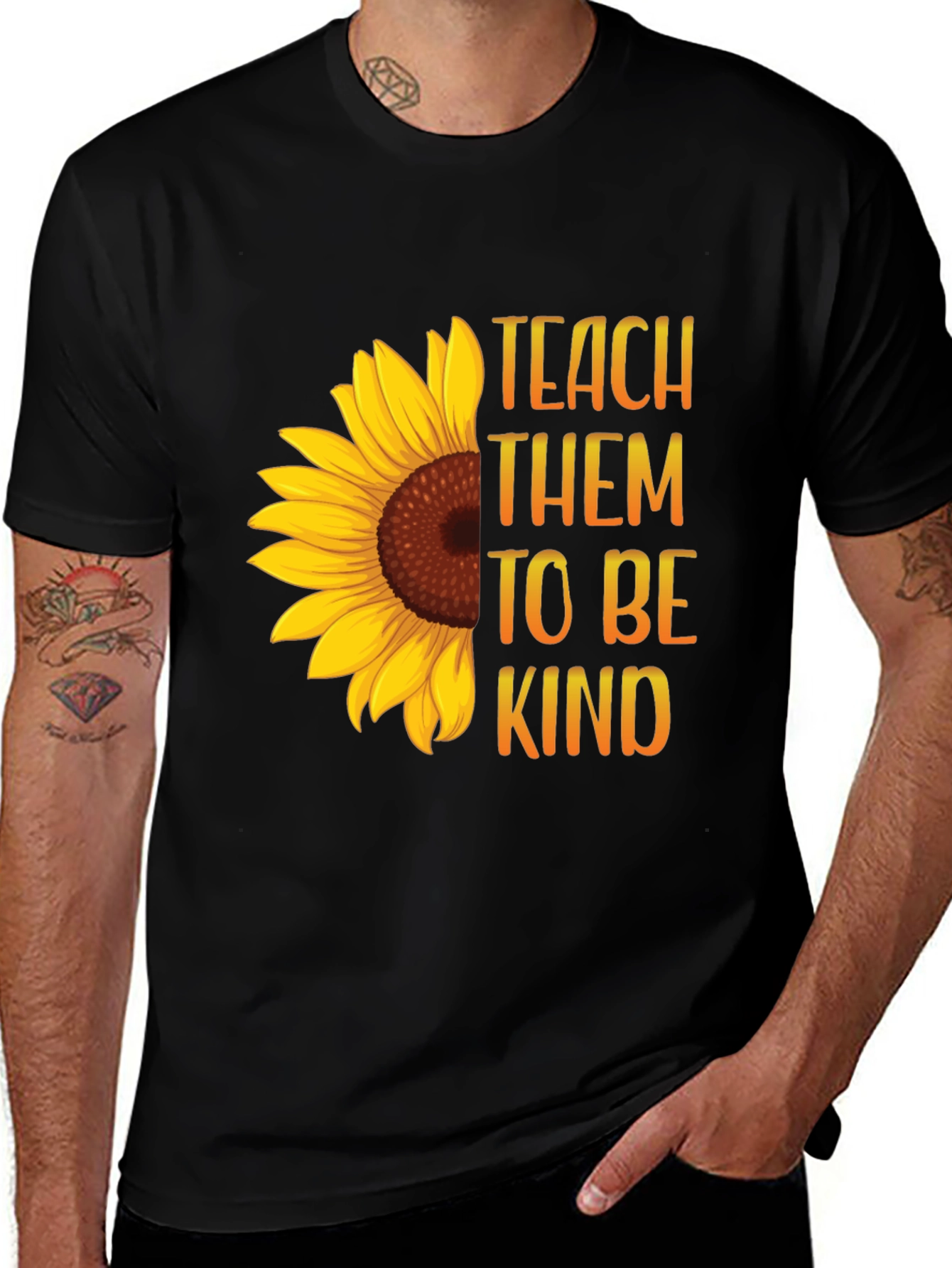 Teach Them To Be Kind Sunflower Graphic Tee
