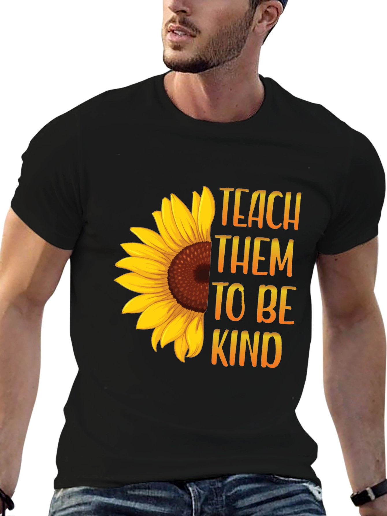 Teach Them To Be Kind Sunflower Graphic Tee