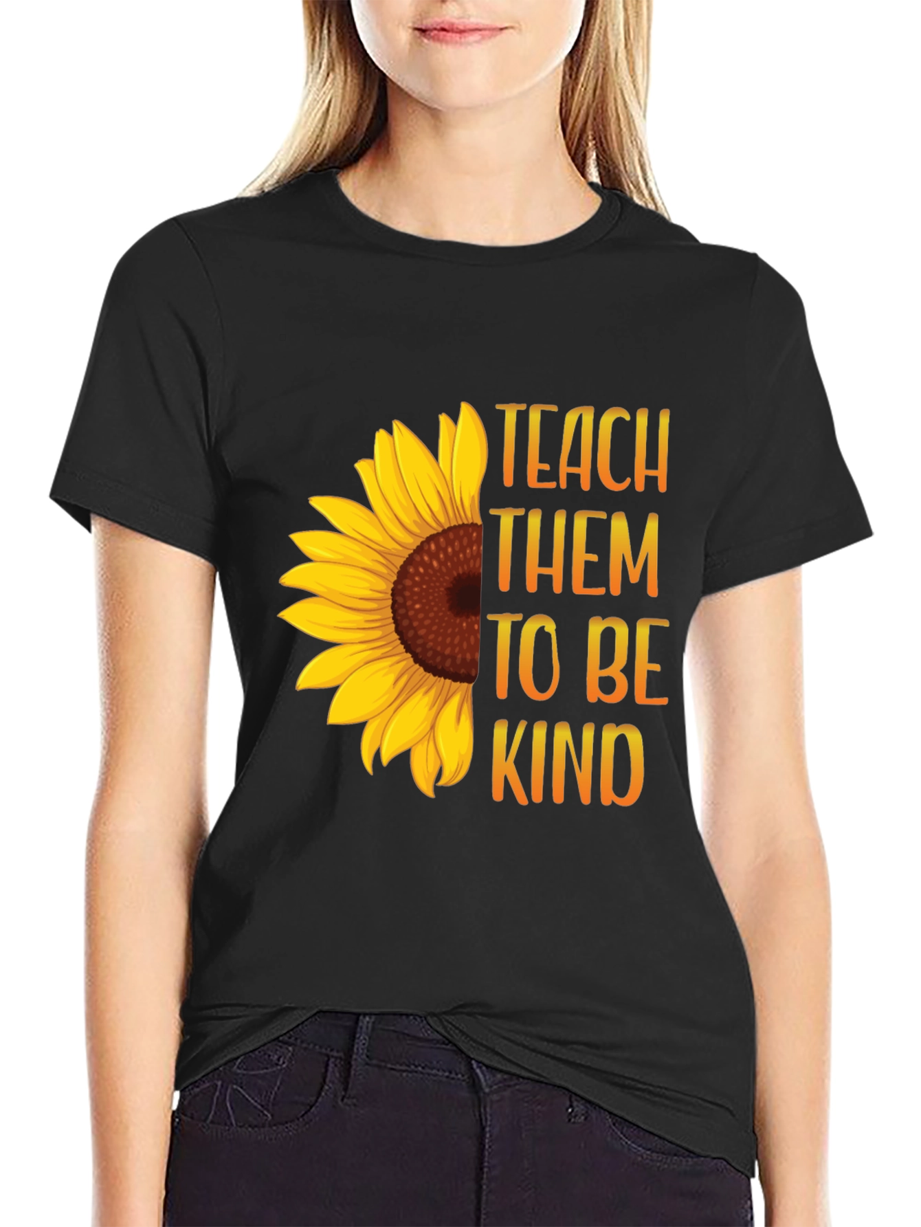 Teach Them To Be Kind Sunflower Graphic Tee
