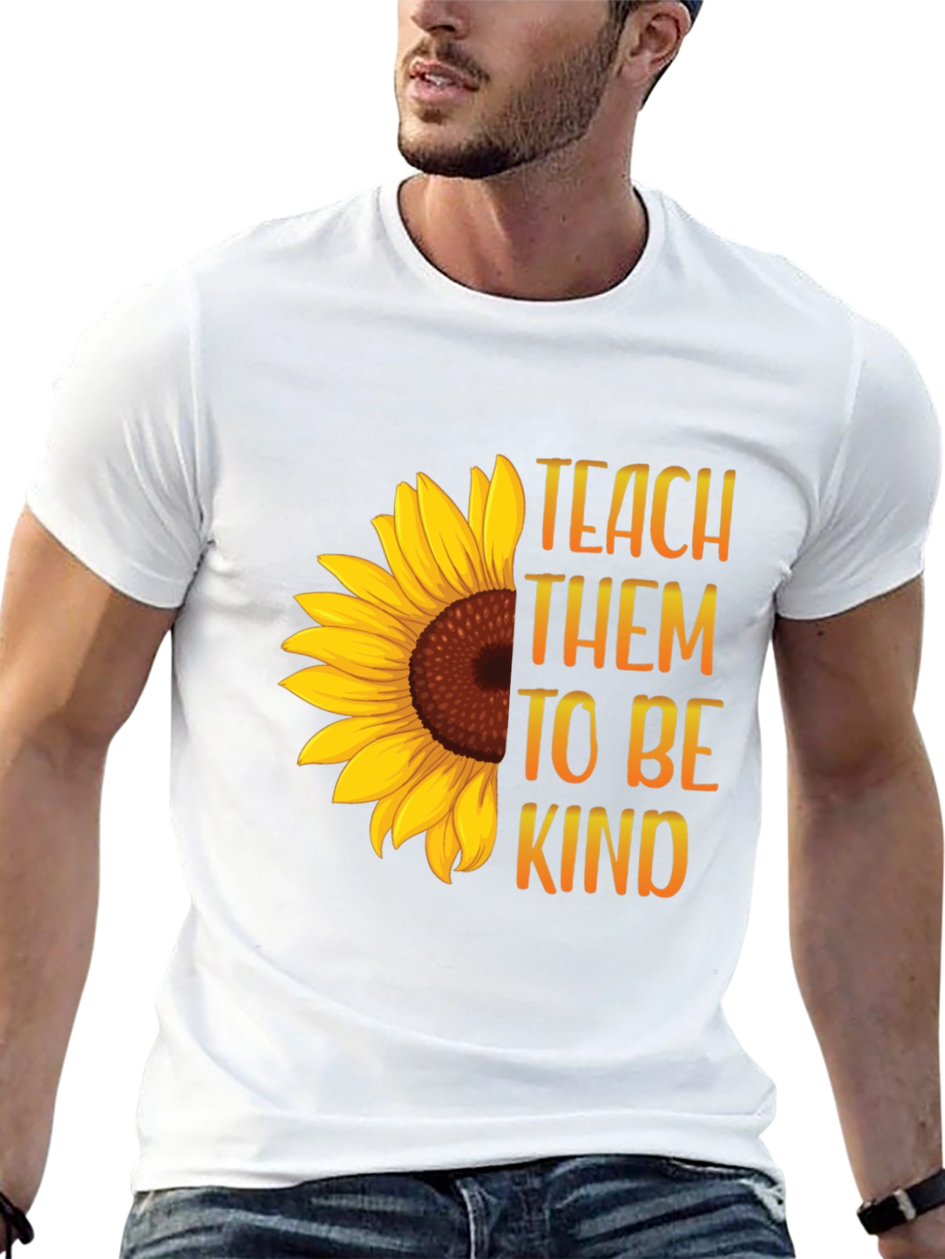 Teach Them To Be Kind Sunflower Graphic Tee
