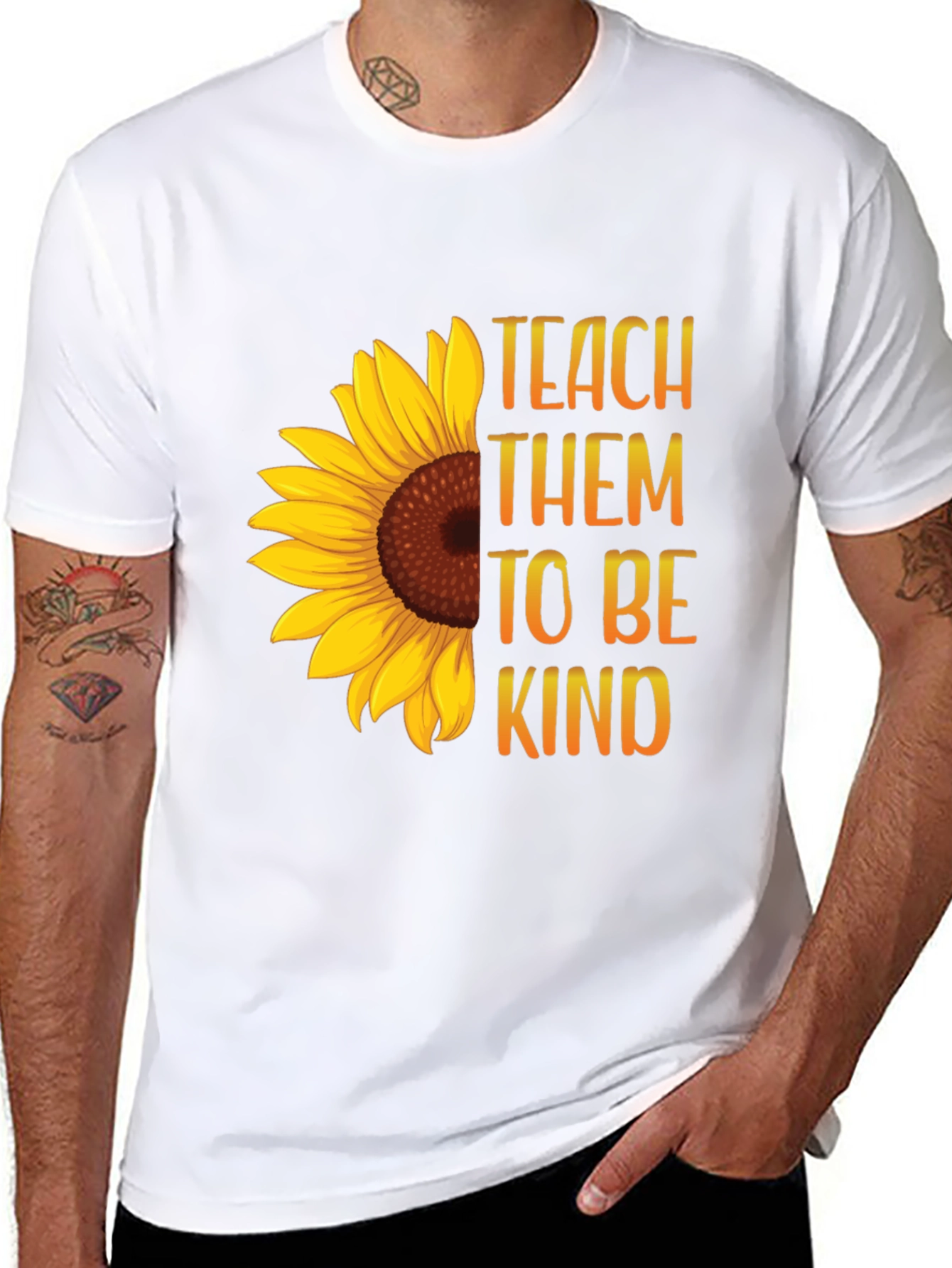 Teach Them To Be Kind Sunflower Graphic Tee