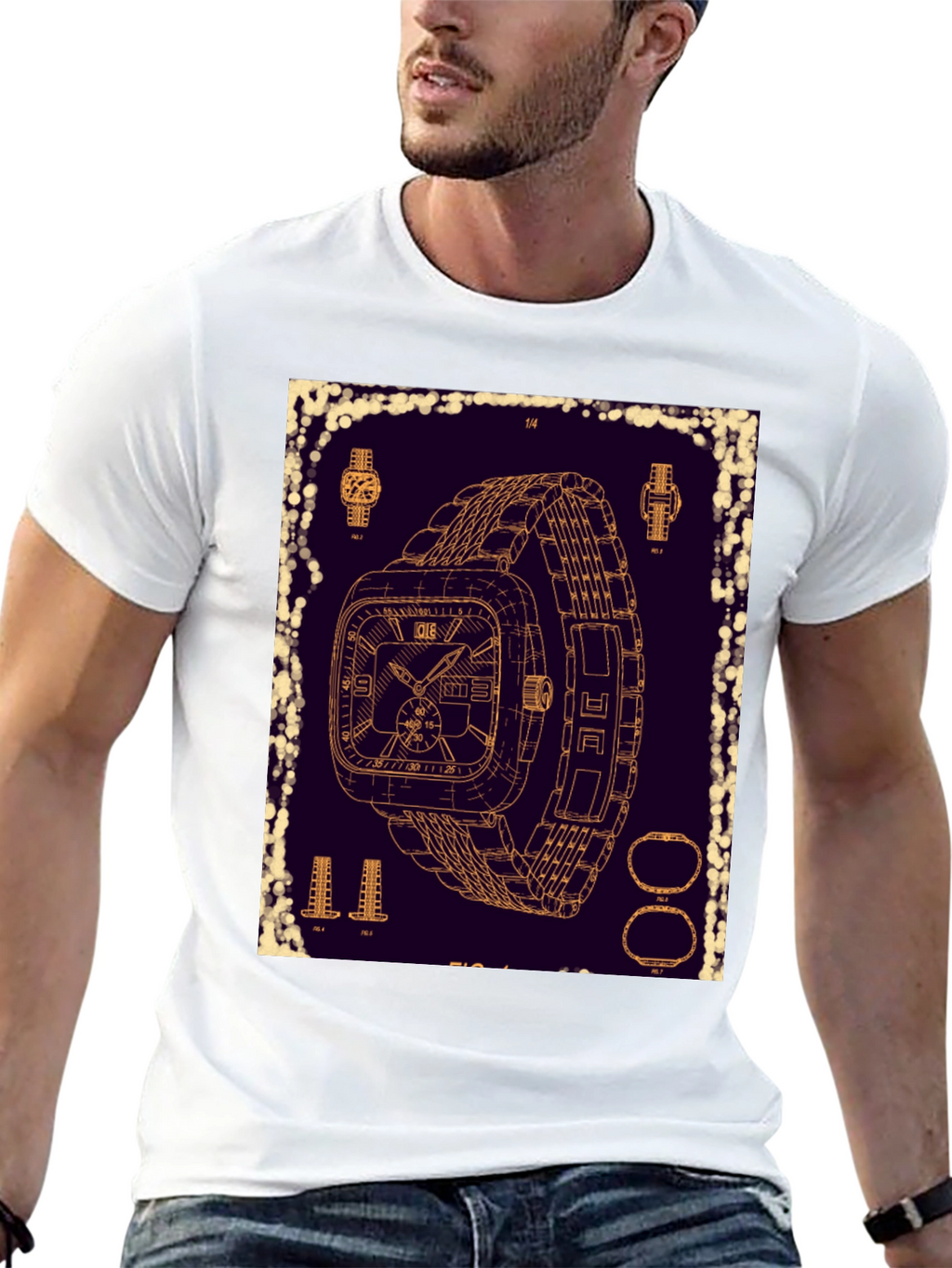 Watch Blueprint T-Shirt - Unique Design