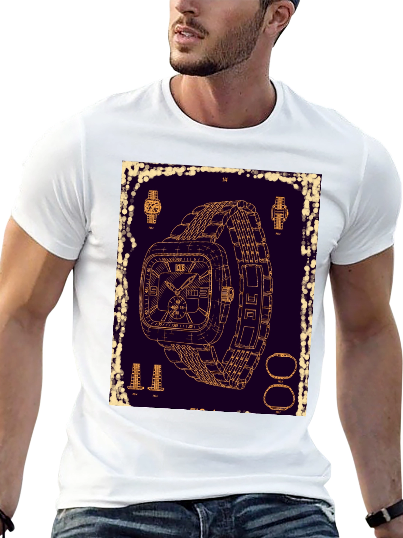 Watch Blueprint T-Shirt - Unique Design