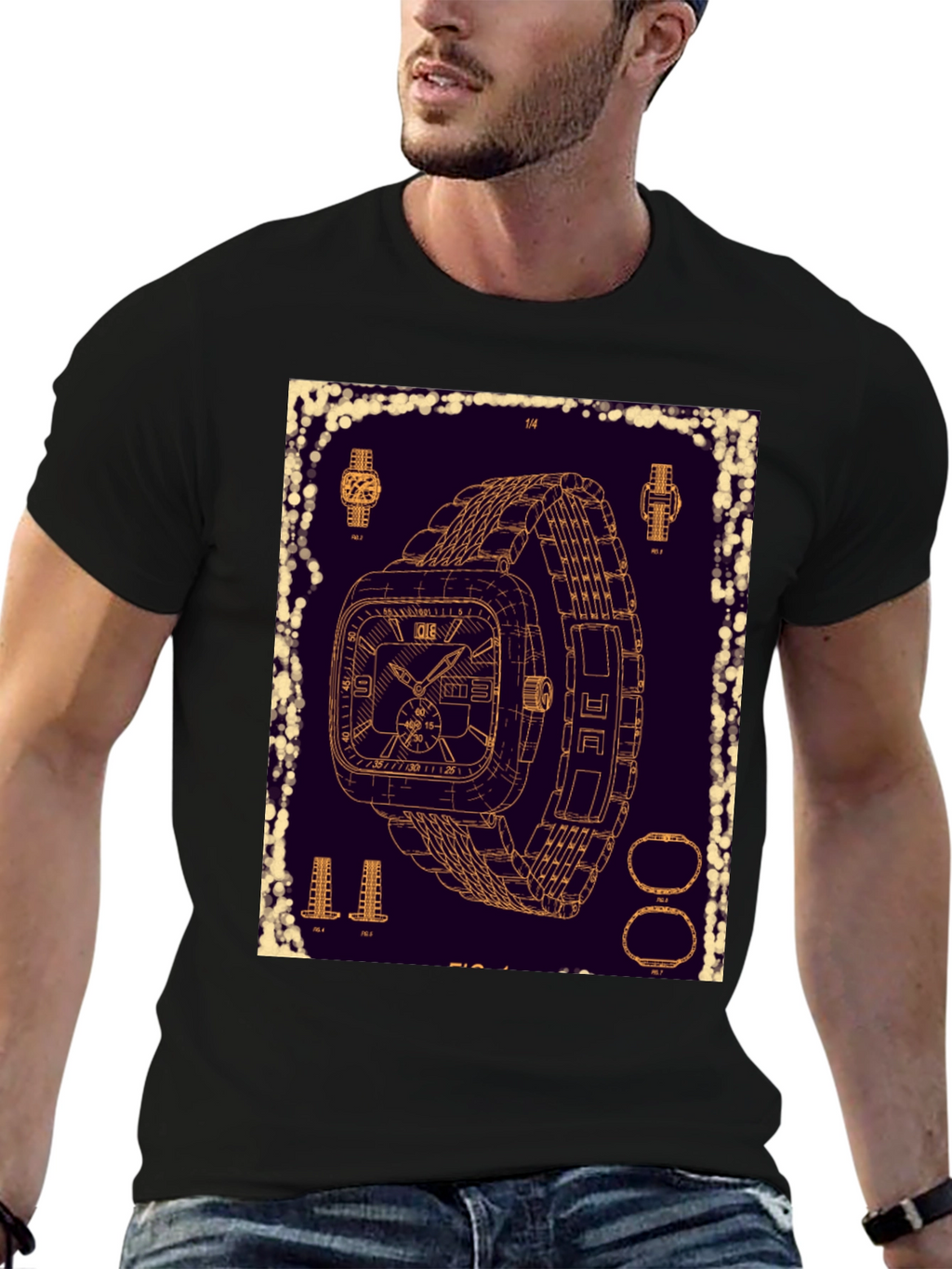 Watch Blueprint T-Shirt - Unique Design