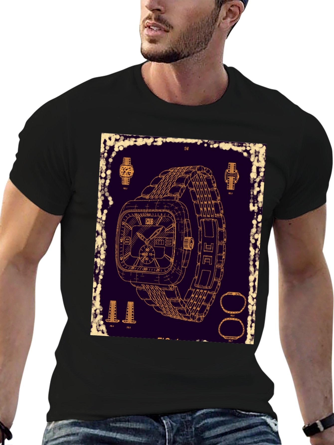Watch Blueprint T-Shirt - Unique Design