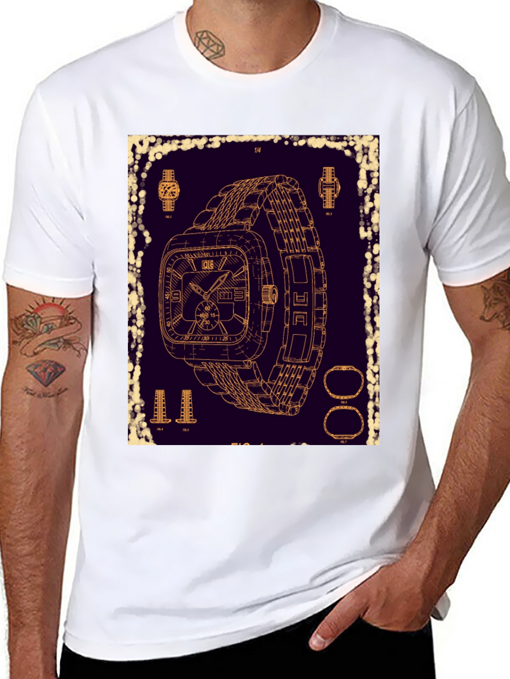 Watch Blueprint T-Shirt - Unique Design