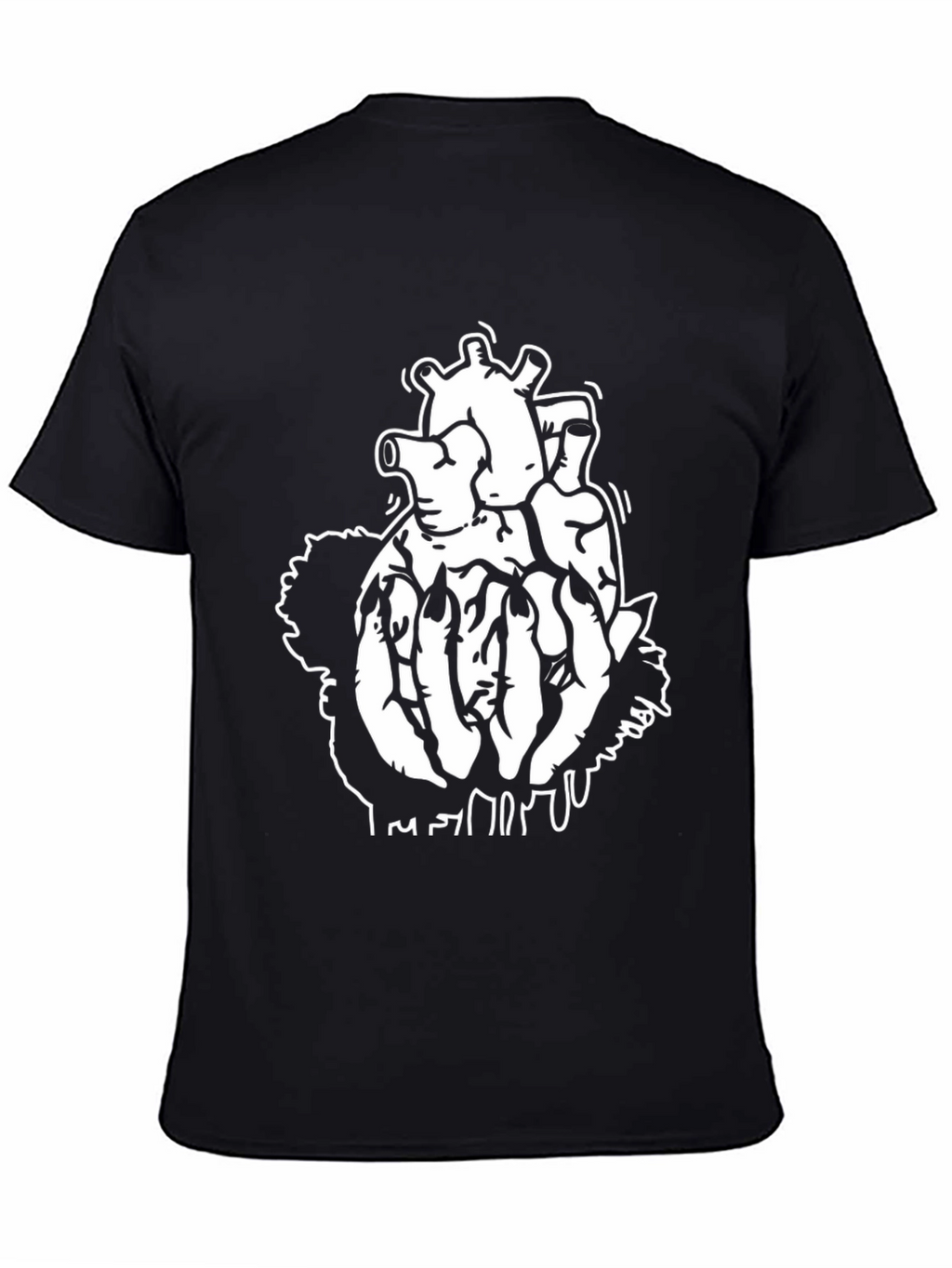 Black T-Shirt with Anatomical Heart Design