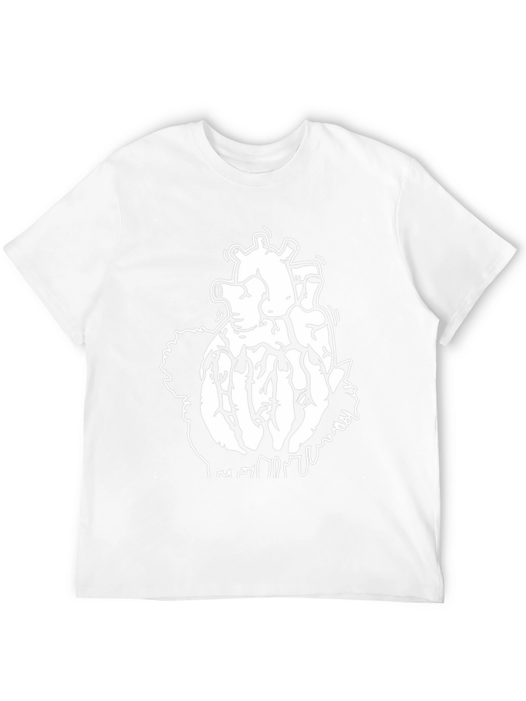 Black T-Shirt with Anatomical Heart Design